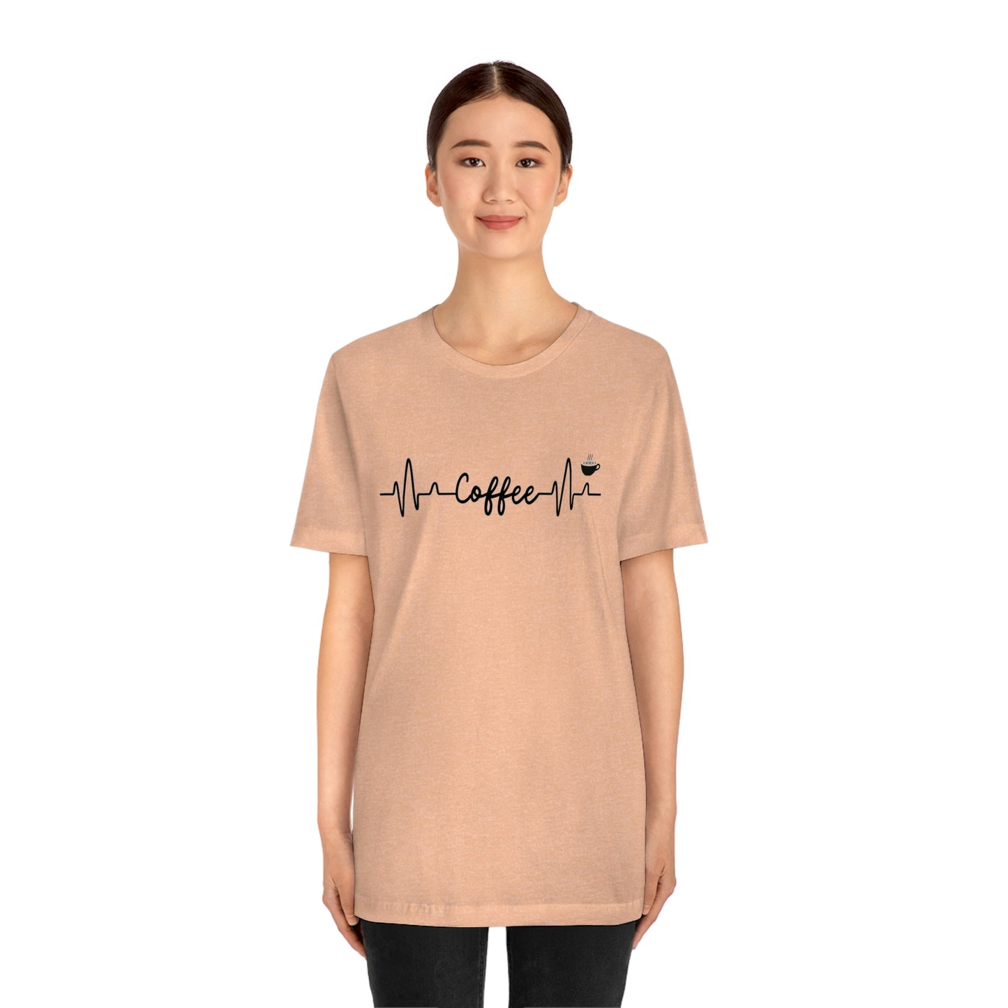 Coffee Heartbeat Unisex Jersey Short Sleeve Tee