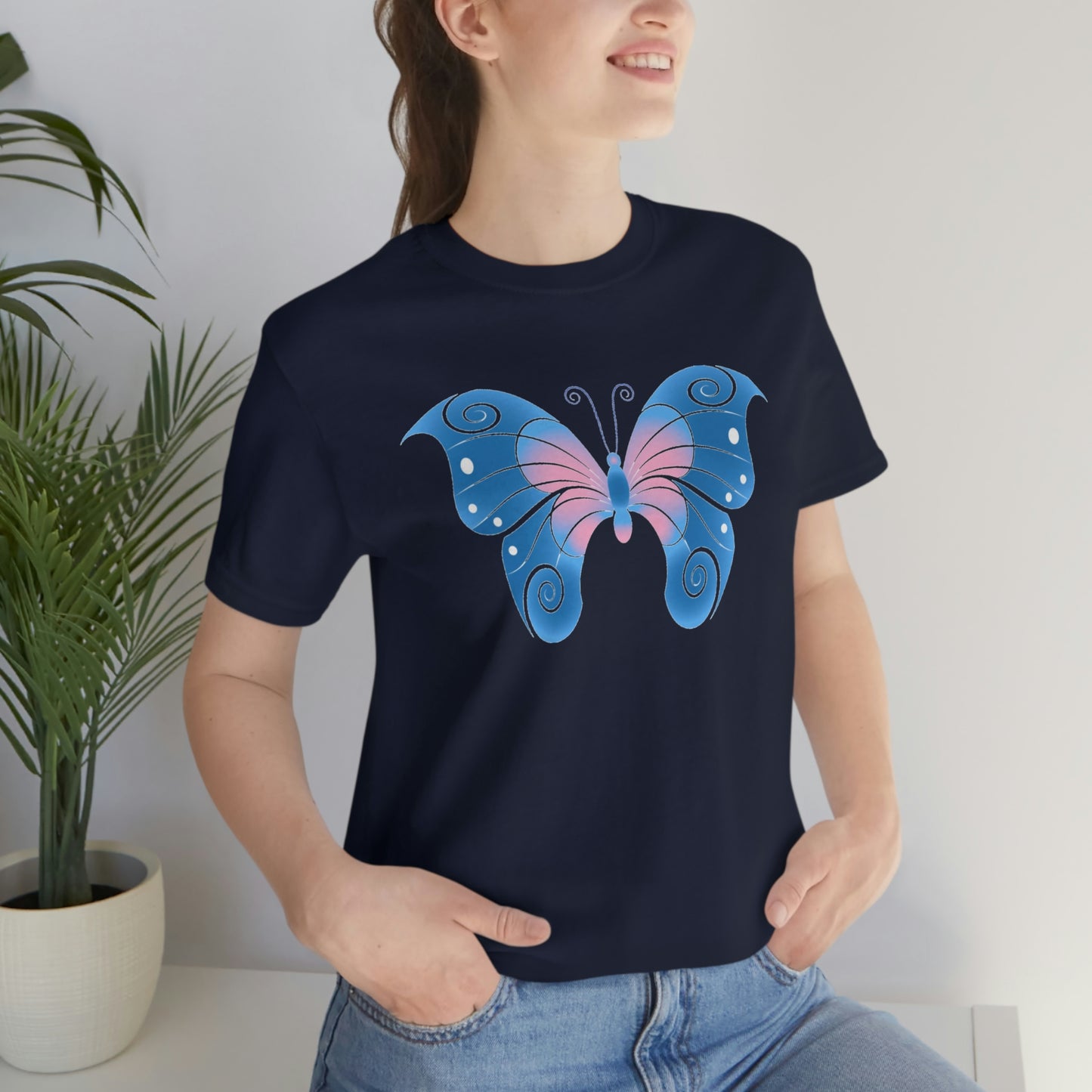 Butterfly Blue Unisex Jersey Short Sleeve Tee