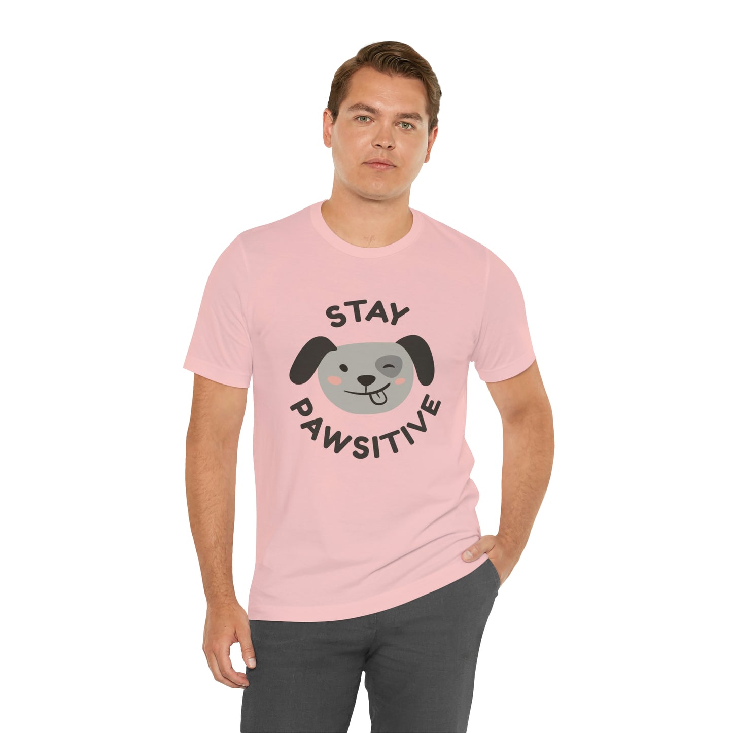 Stay Pawsitive Unisex Jersey Short Sleeve Tee