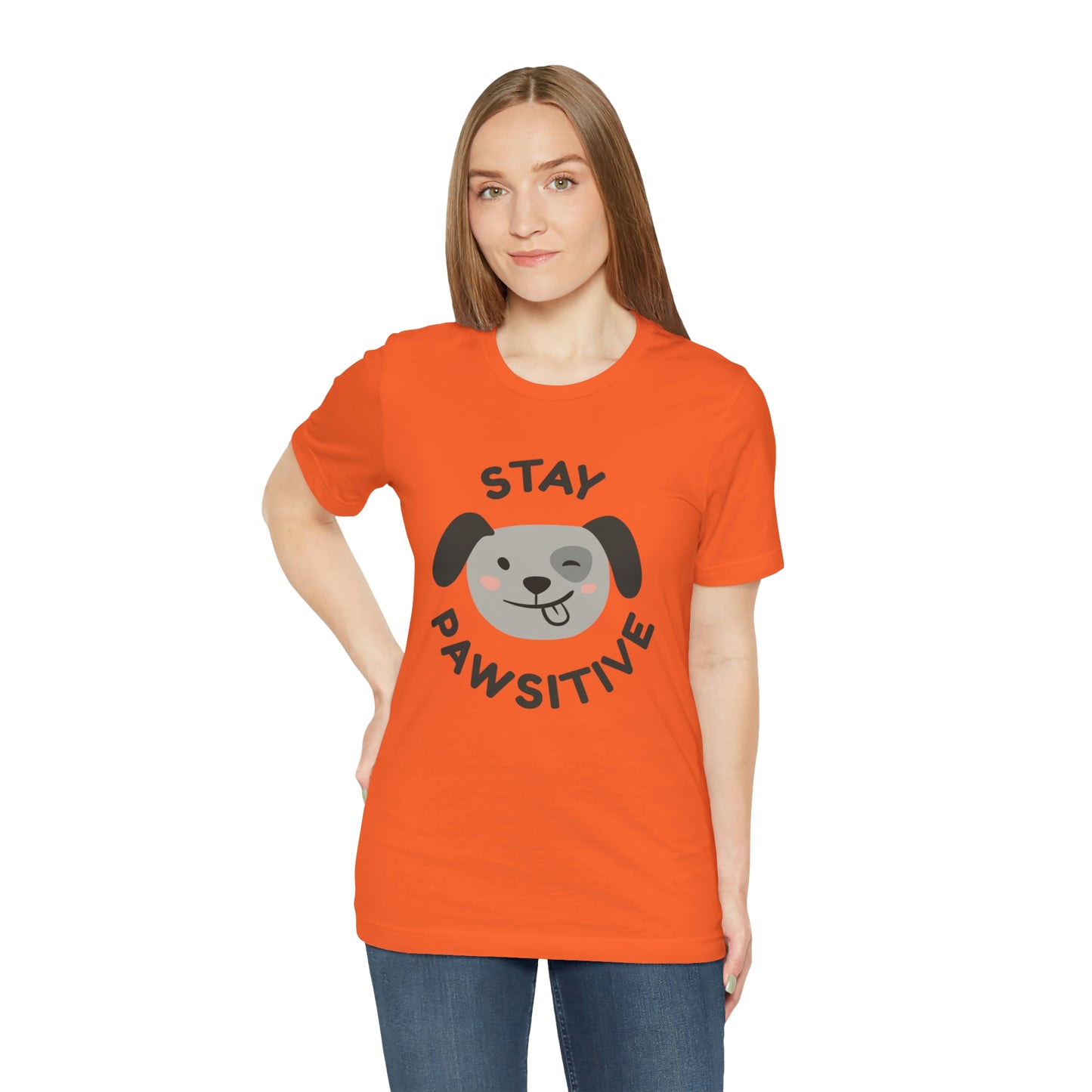 Stay Pawsitive Unisex Jersey Short Sleeve Tee