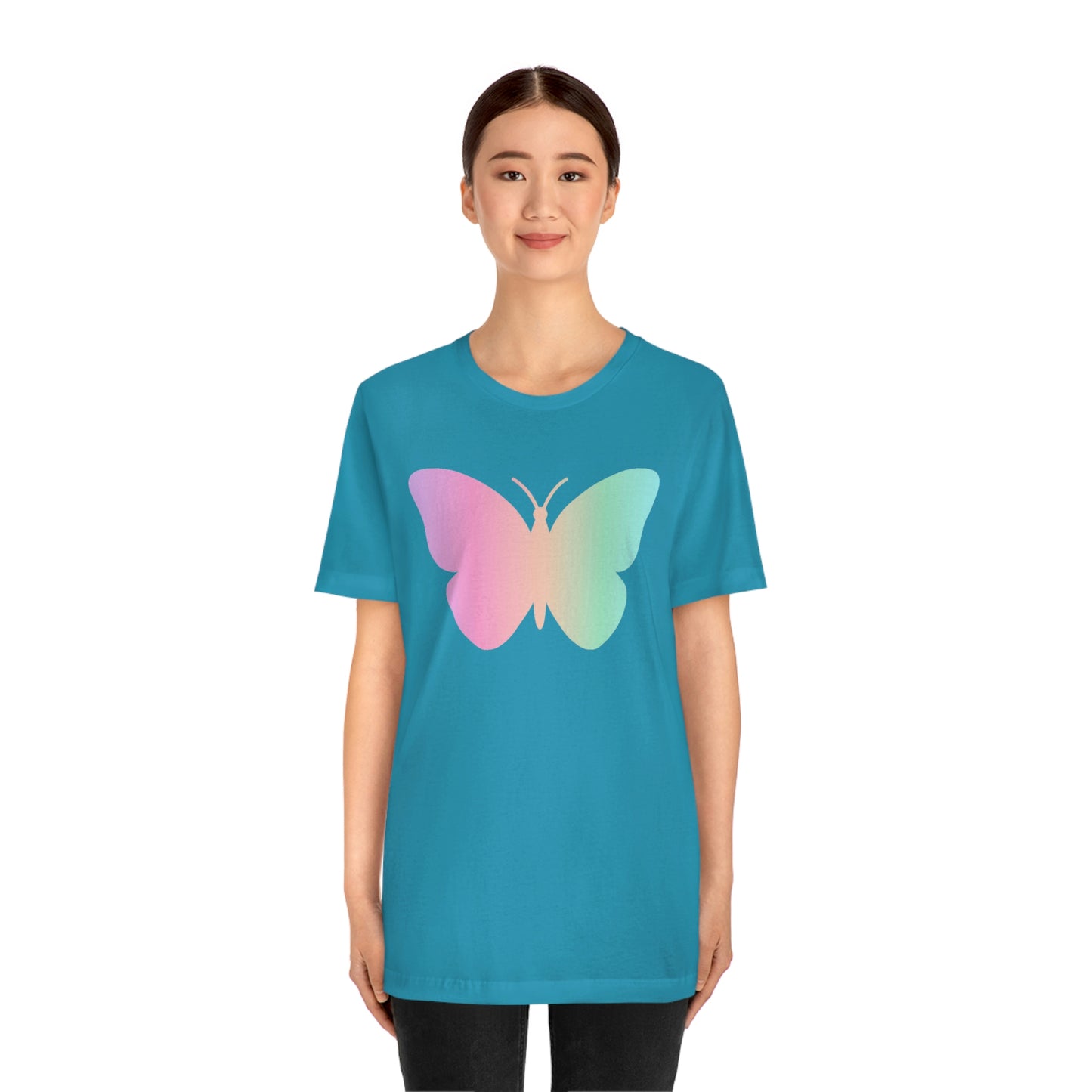 Butterfly Pink and Green Unisex Jersey Short Sleeve Tee