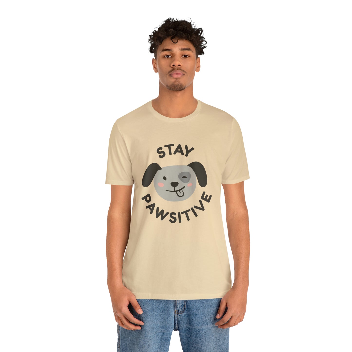 Stay Pawsitive Unisex Jersey Short Sleeve Tee