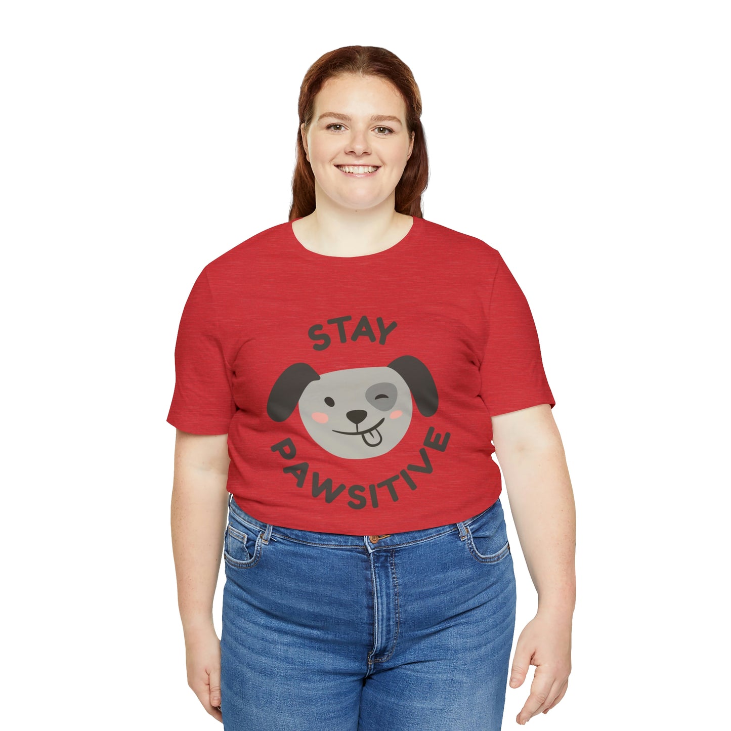 Stay Pawsitive Unisex Jersey Short Sleeve Tee