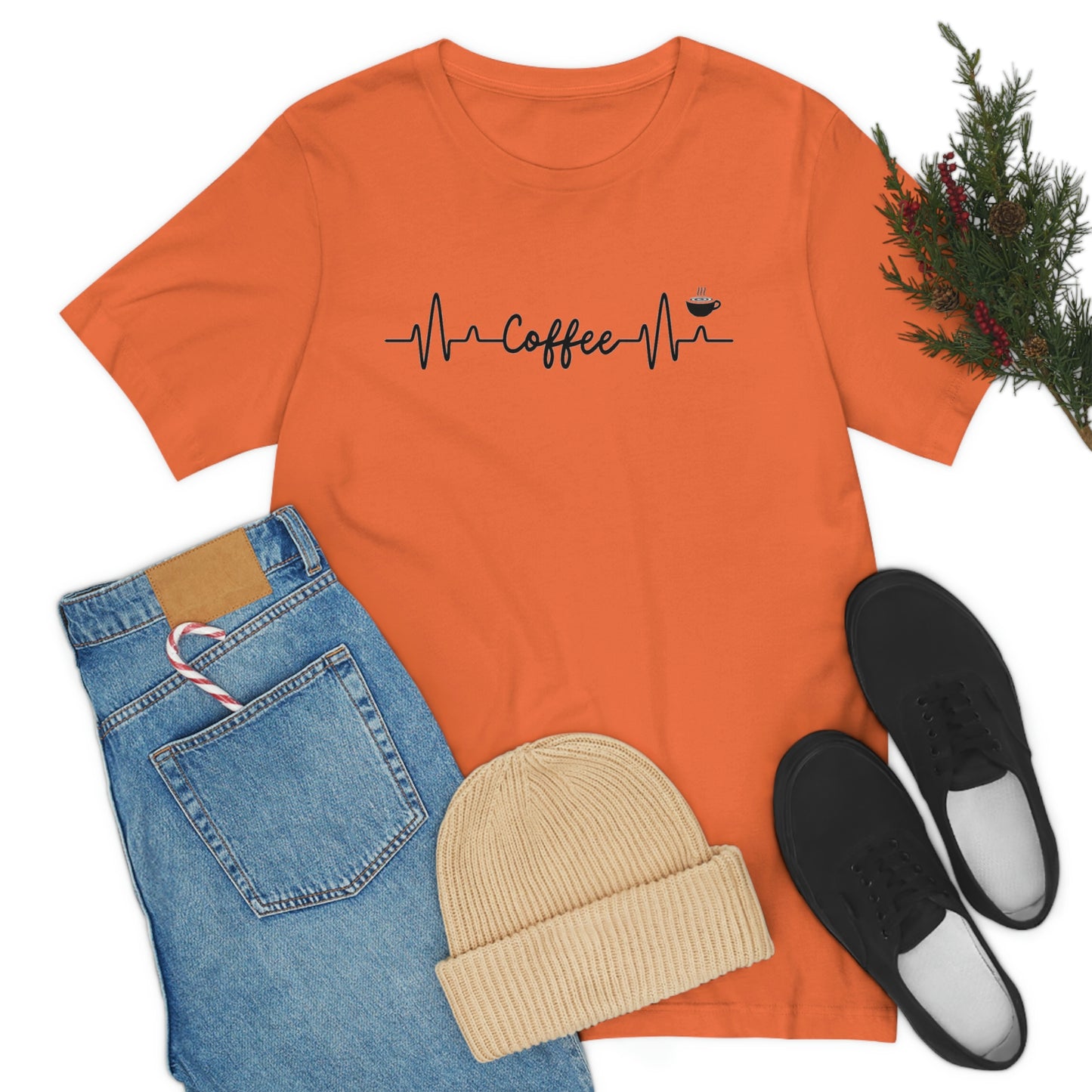 Coffee Heartbeat Unisex Jersey Short Sleeve Tee