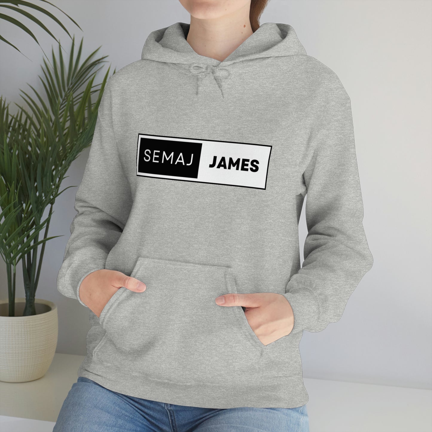 Semaj James Black & White Unisex Heavy Blend™ Hooded Sweatshirt