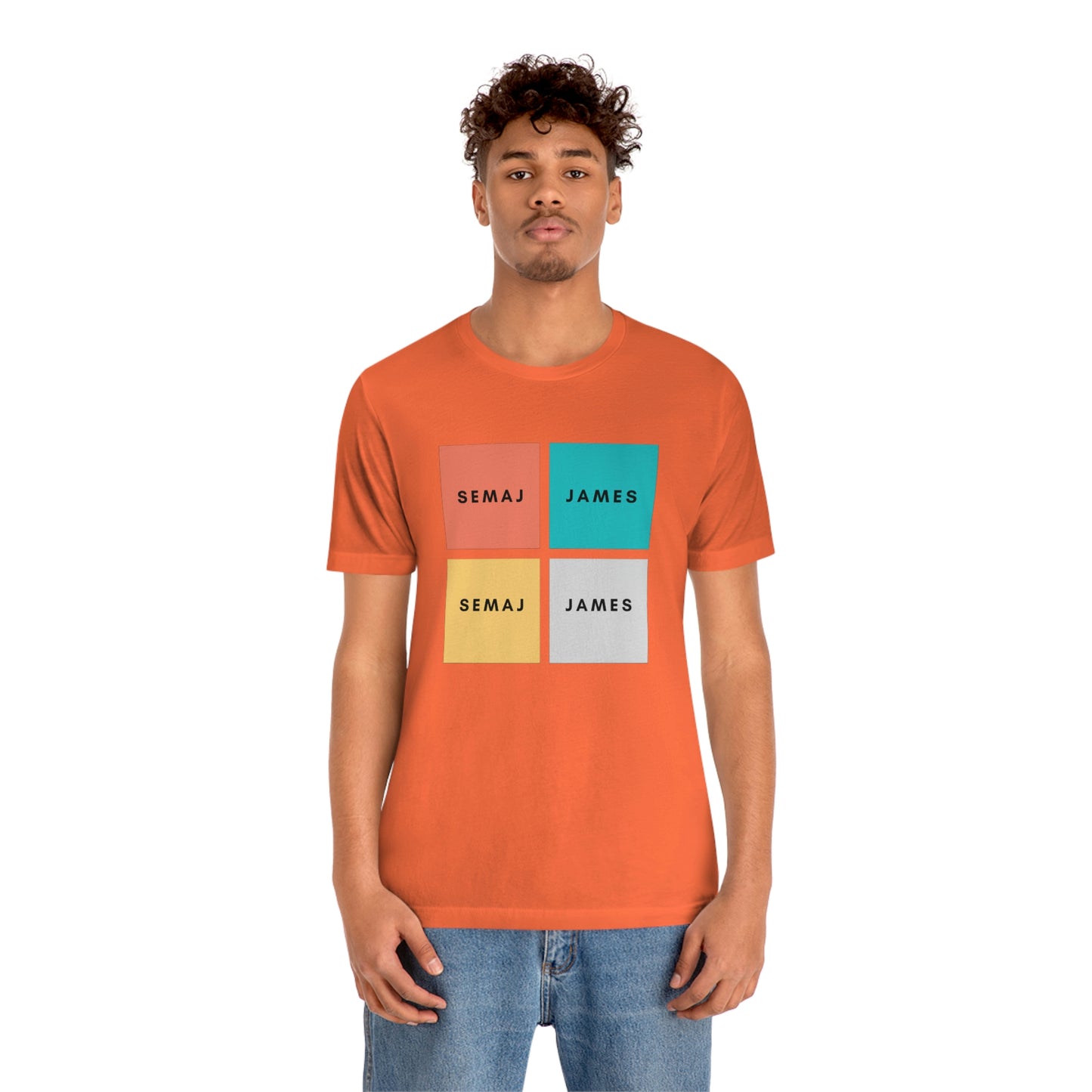 Colorful Square Semaj James Unisex Jersey Short Sleeve Tee