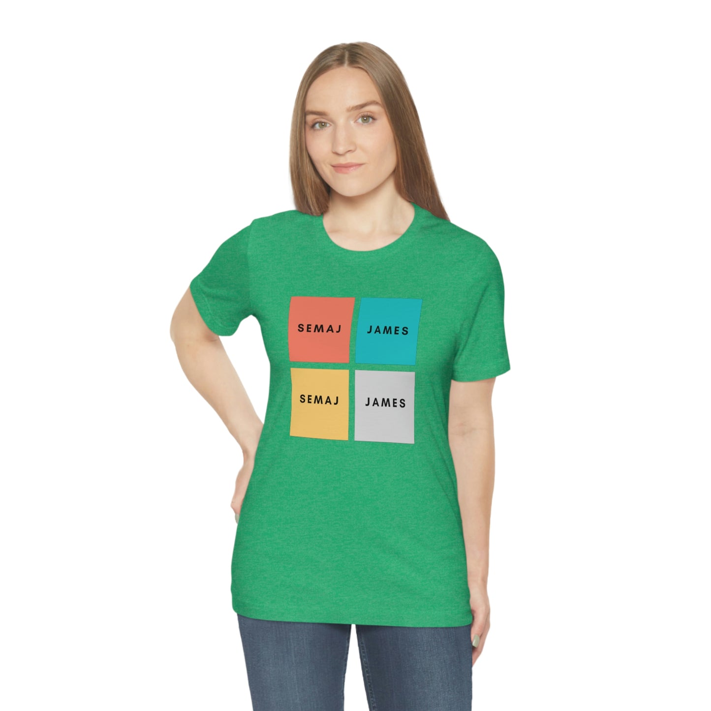 Colorful Square Semaj James Unisex Jersey Short Sleeve Tee