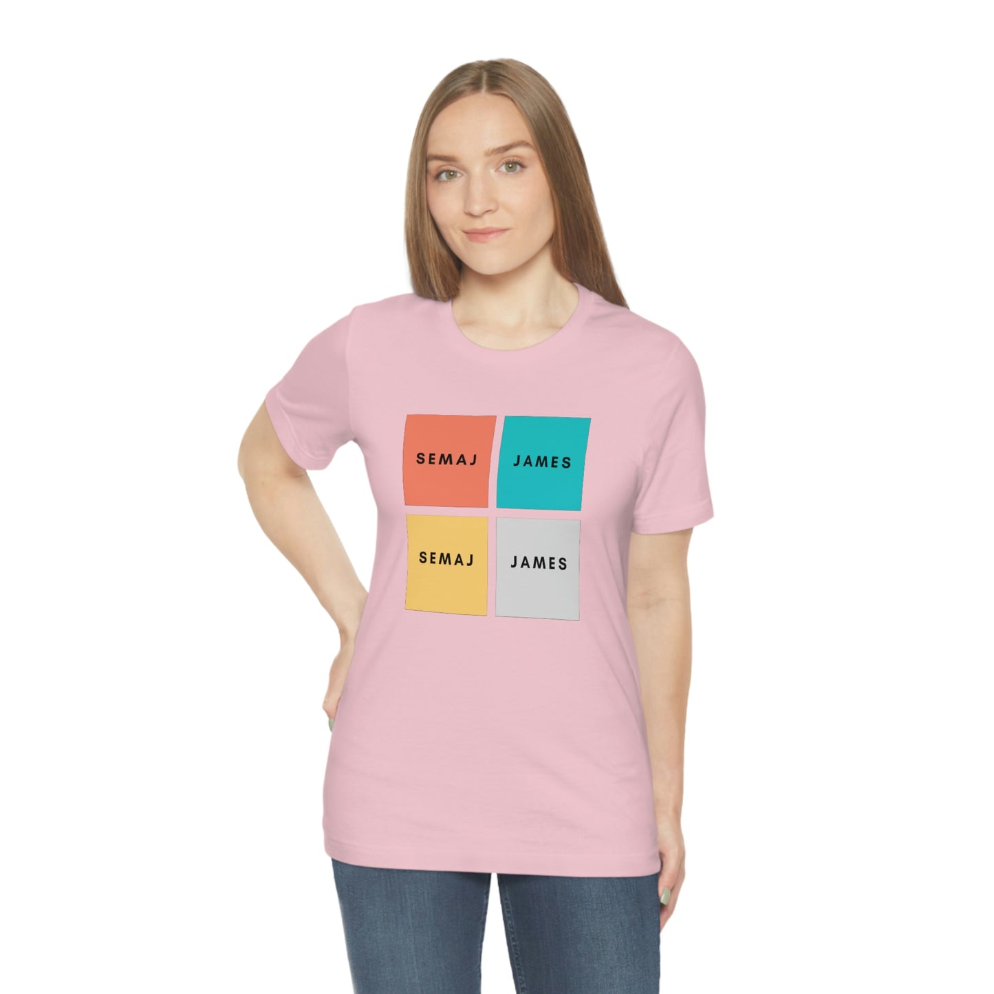 Colorful Square Semaj James Unisex Jersey Short Sleeve Tee