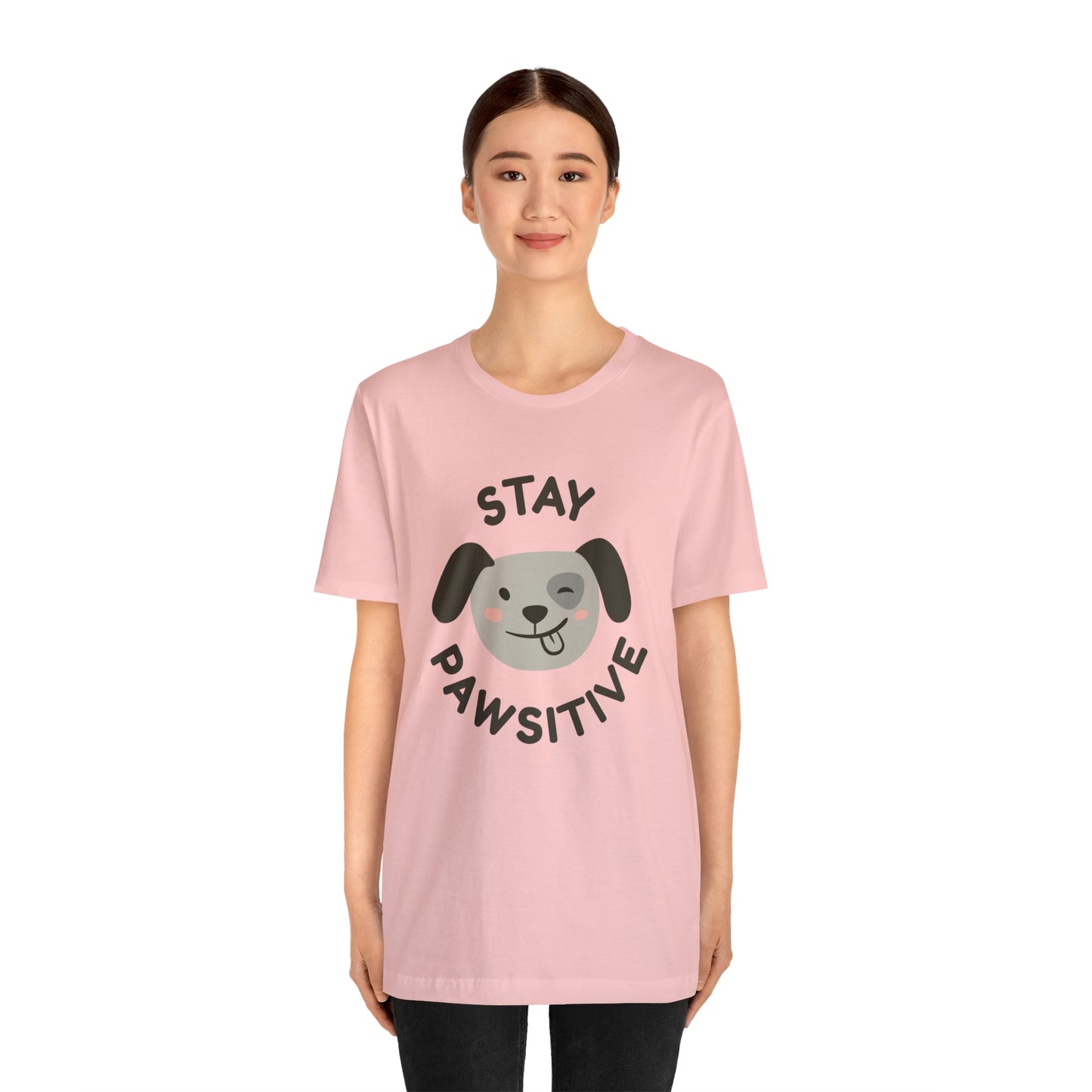 Stay Pawsitive Unisex Jersey Short Sleeve Tee