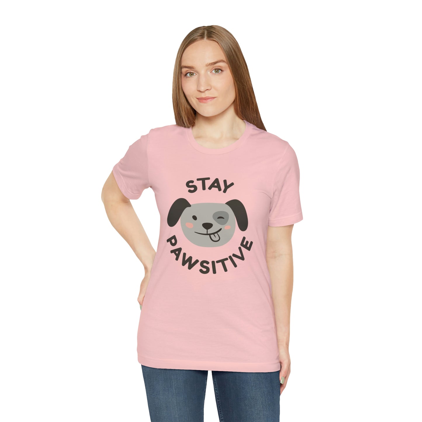 Stay Pawsitive Unisex Jersey Short Sleeve Tee