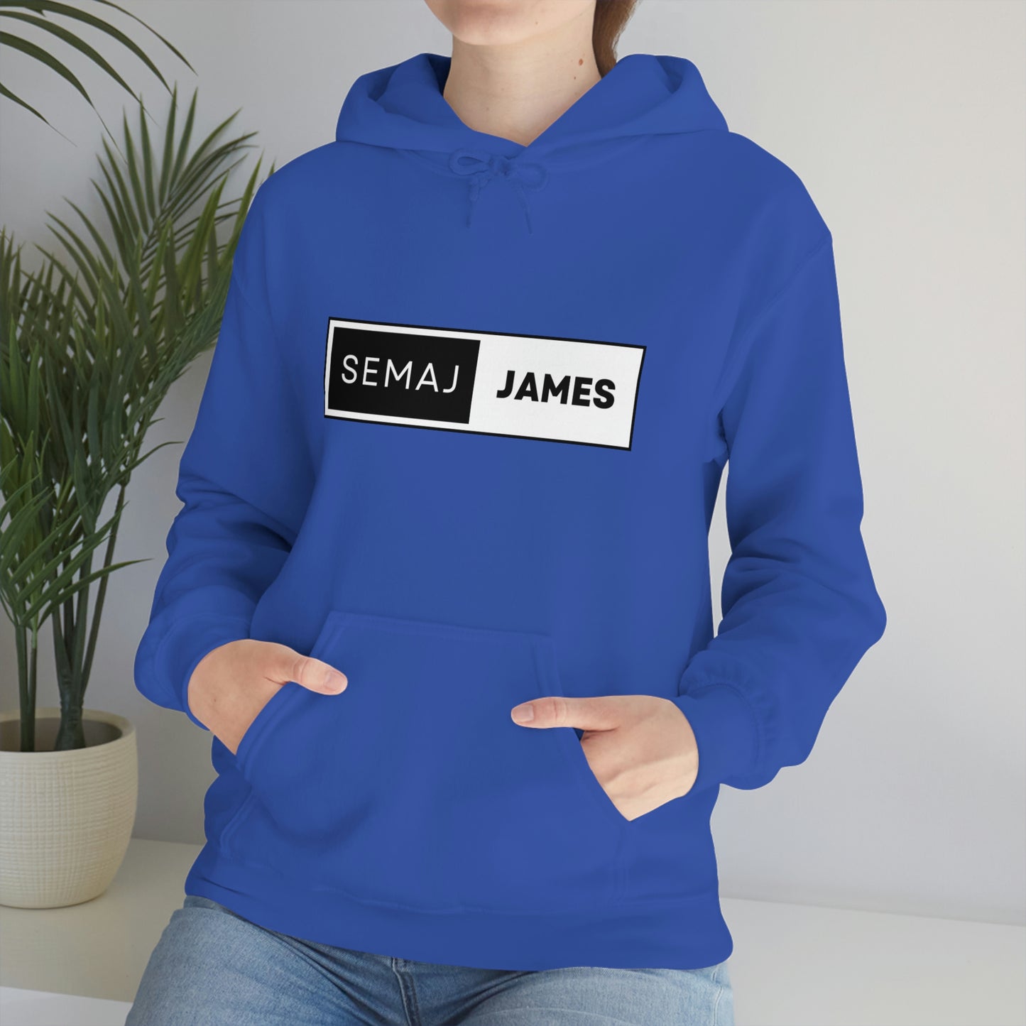 Semaj James Black & White Unisex Heavy Blend™ Hooded Sweatshirt