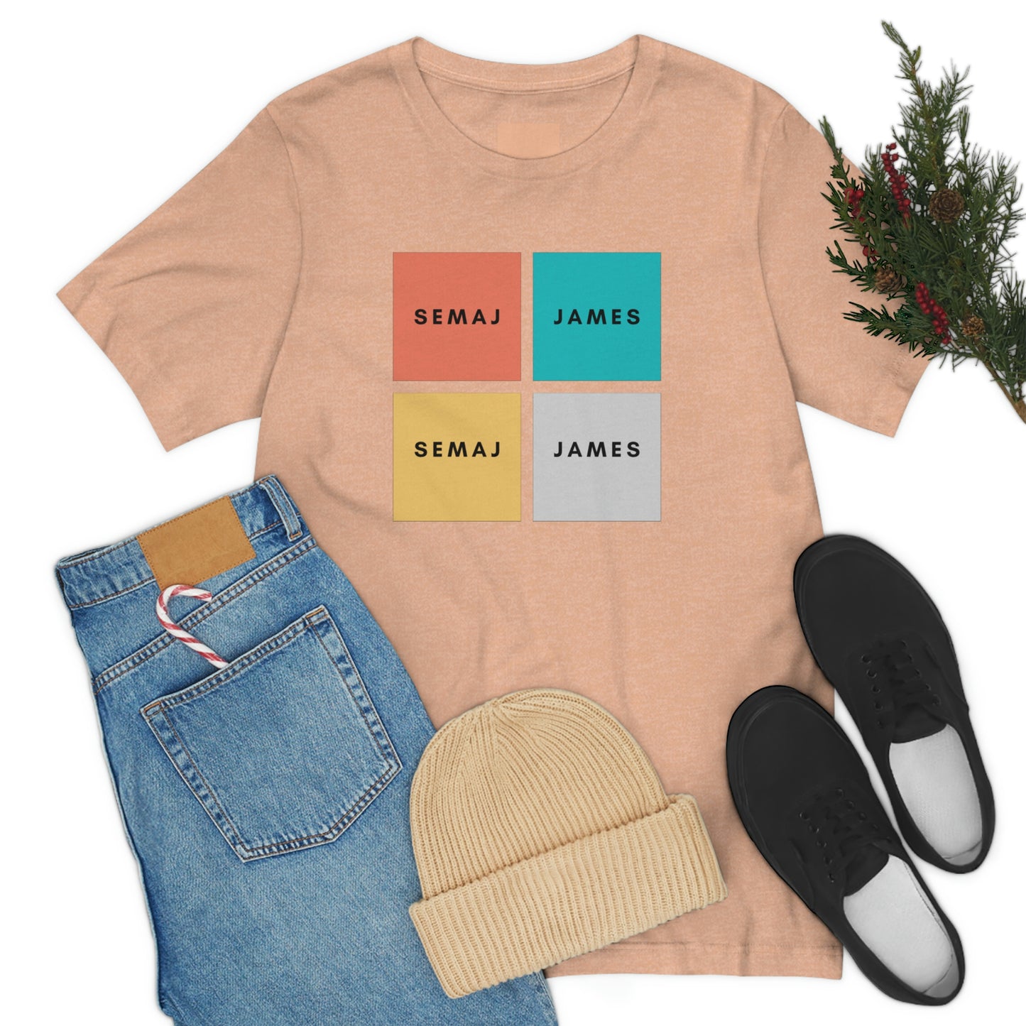 Colorful Square Semaj James Unisex Jersey Short Sleeve Tee