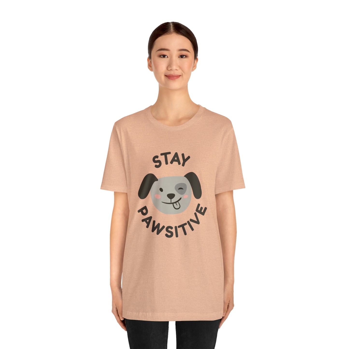 Stay Pawsitive Unisex Jersey Short Sleeve Tee