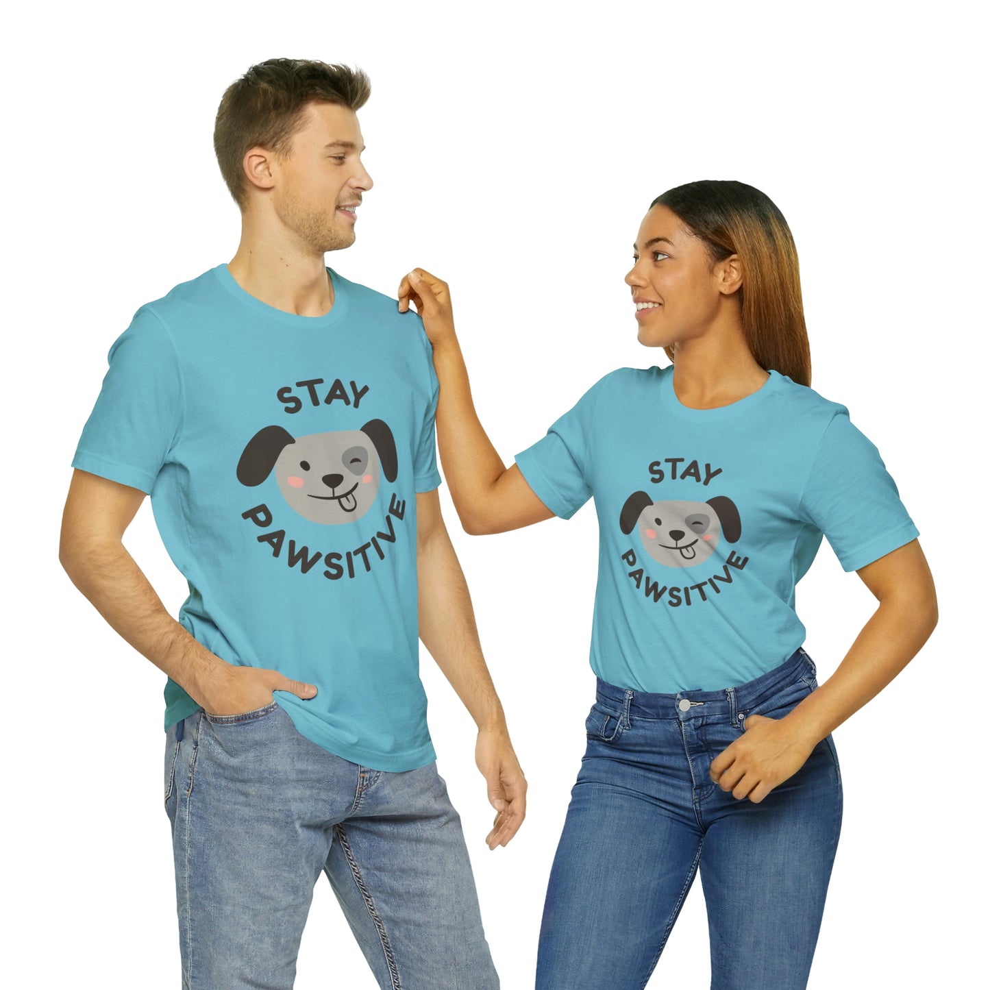 Stay Pawsitive Unisex Jersey Short Sleeve Tee