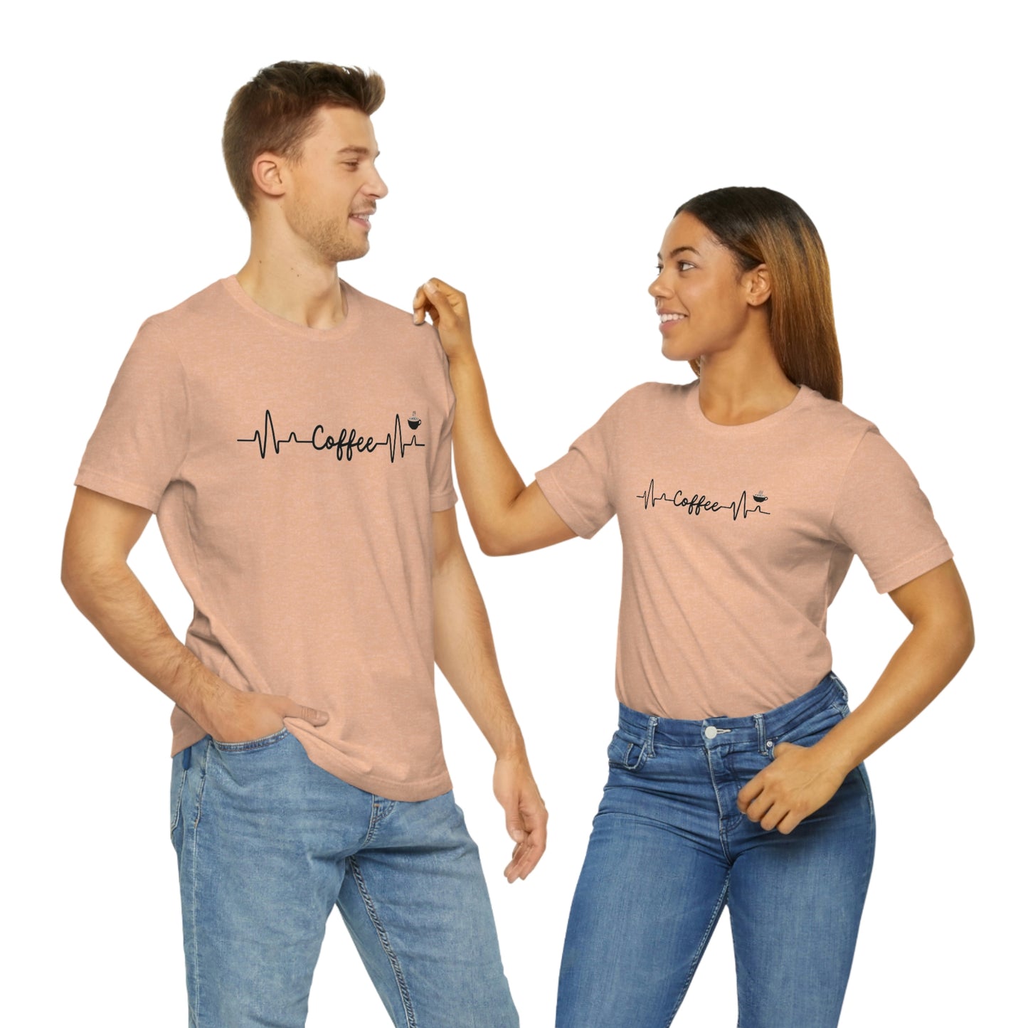 Coffee Heartbeat Unisex Jersey Short Sleeve Tee