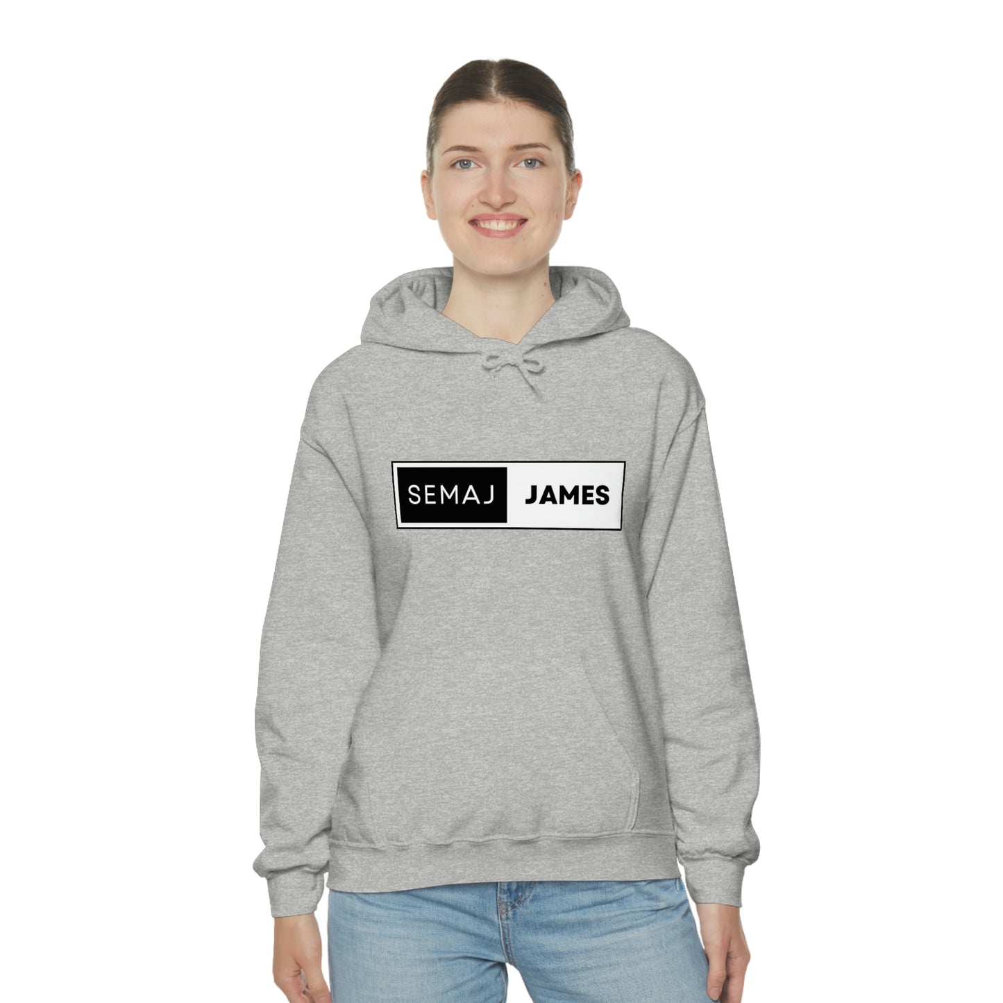 Semaj James Black & White Unisex Heavy Blend™ Hooded Sweatshirt