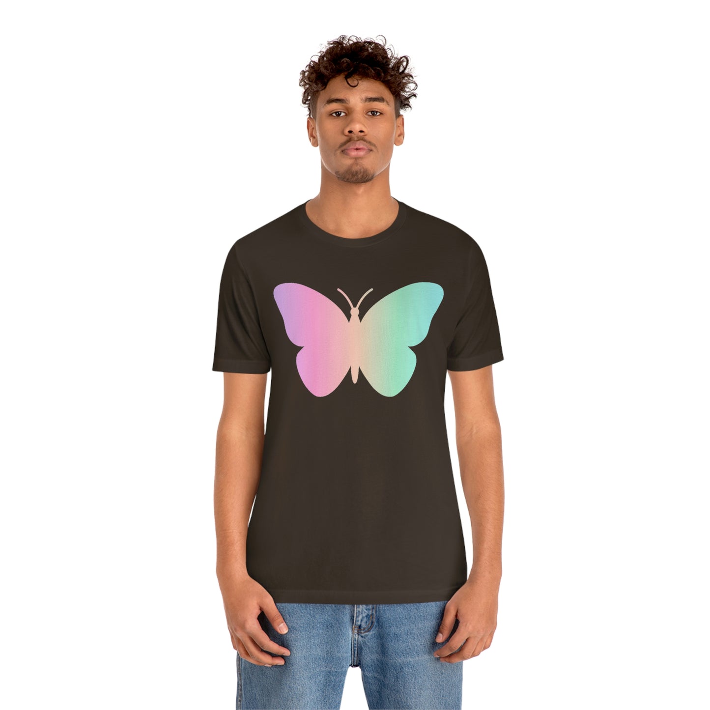 Butterfly Pink and Green Unisex Jersey Short Sleeve Tee