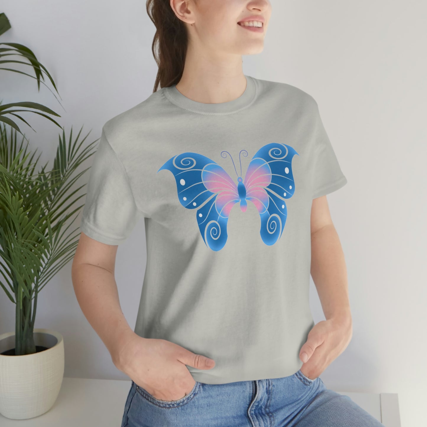 Butterfly Blue Unisex Jersey Short Sleeve Tee