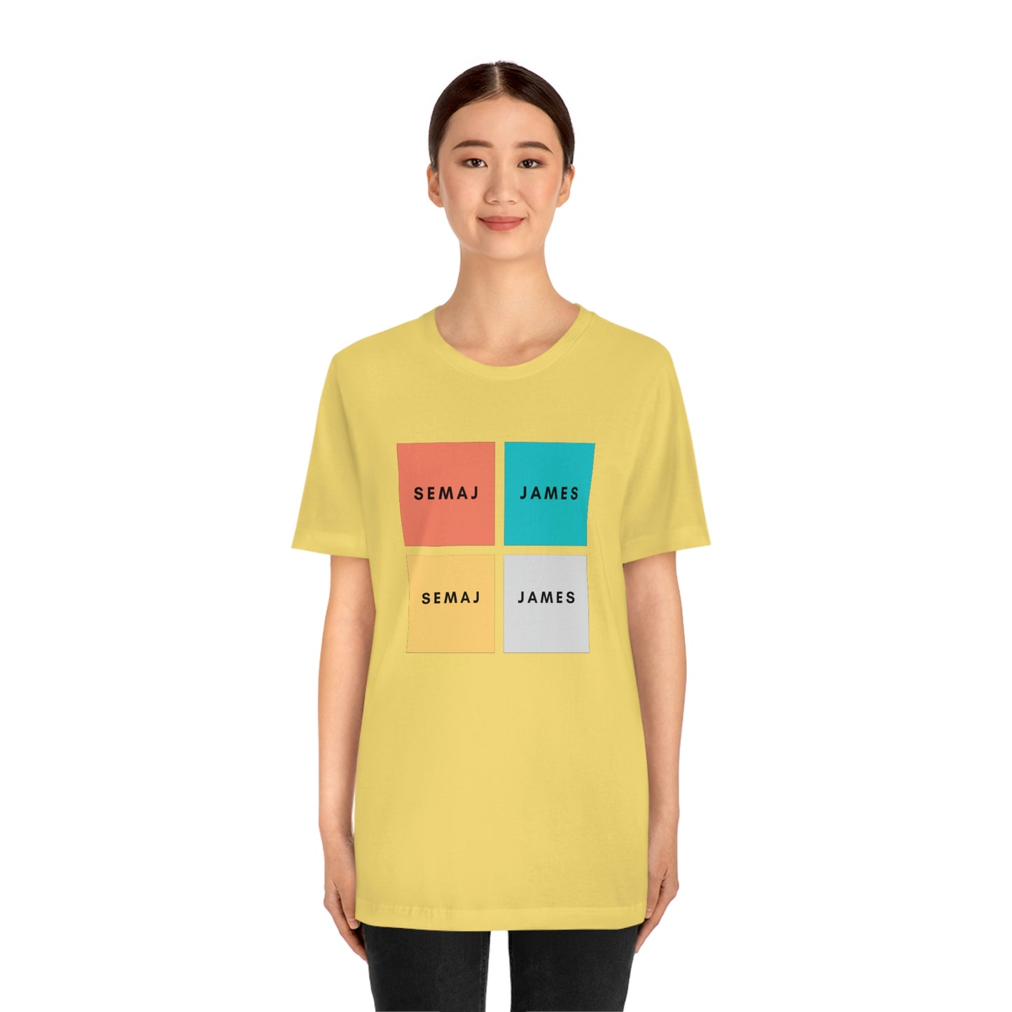 Colorful Square Semaj James Unisex Jersey Short Sleeve Tee