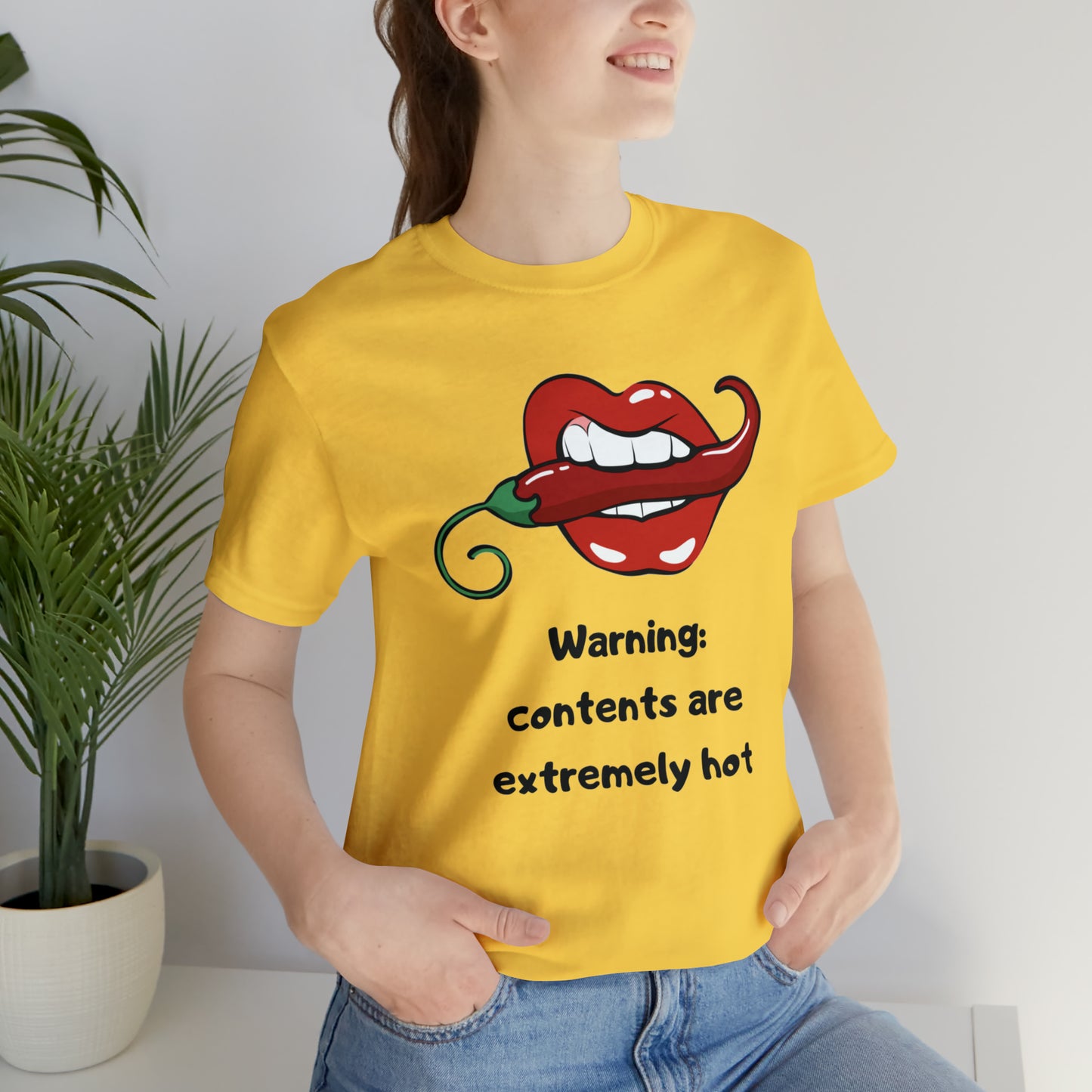 Warning Contents Extremely Hot Unisex Jersey Short Sleeve Tee