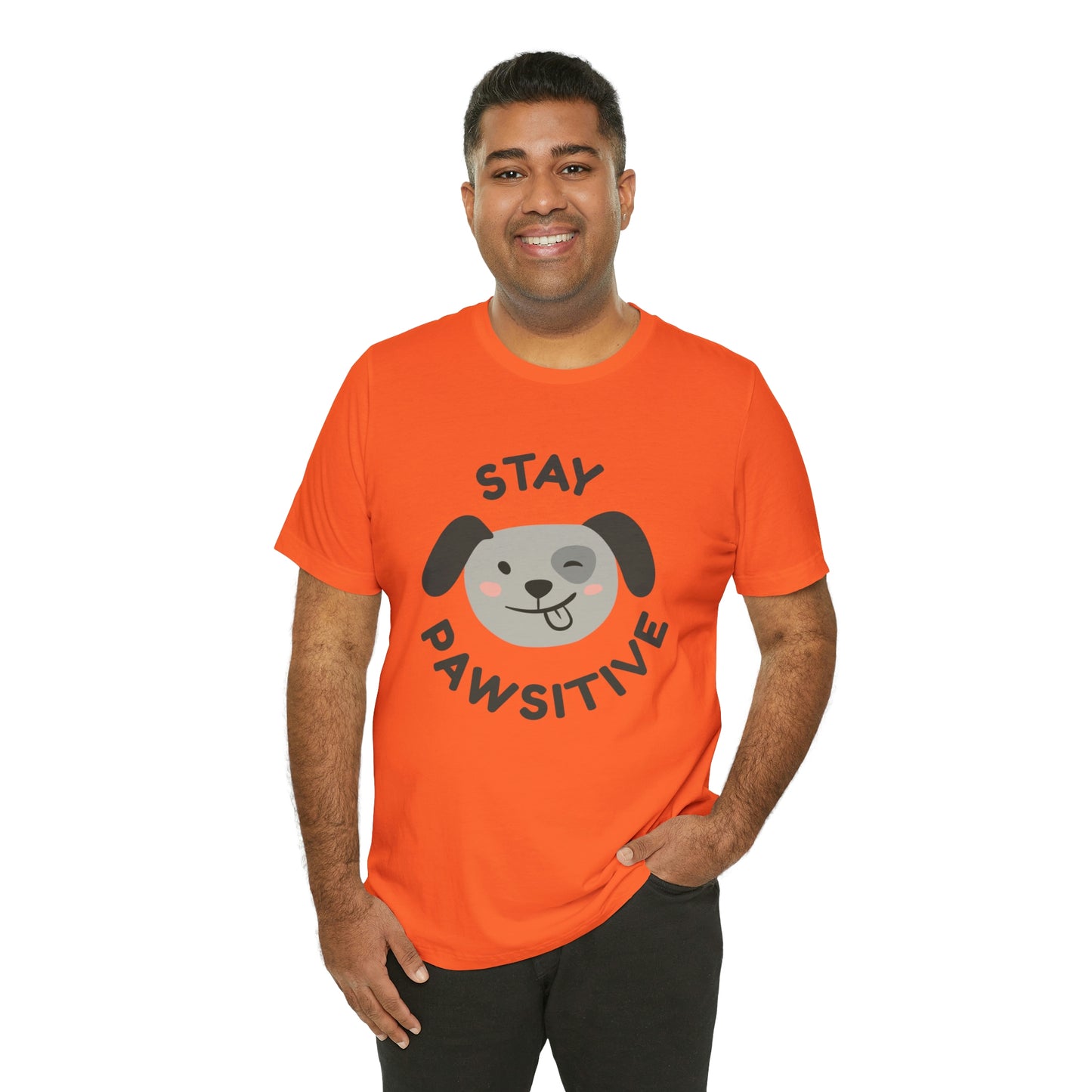 Stay Pawsitive Unisex Jersey Short Sleeve Tee