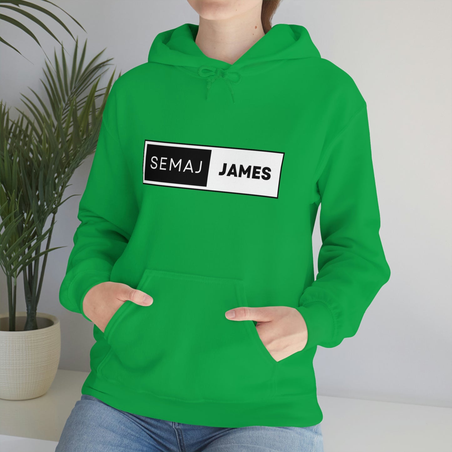 Semaj James Black & White Unisex Heavy Blend™ Hooded Sweatshirt