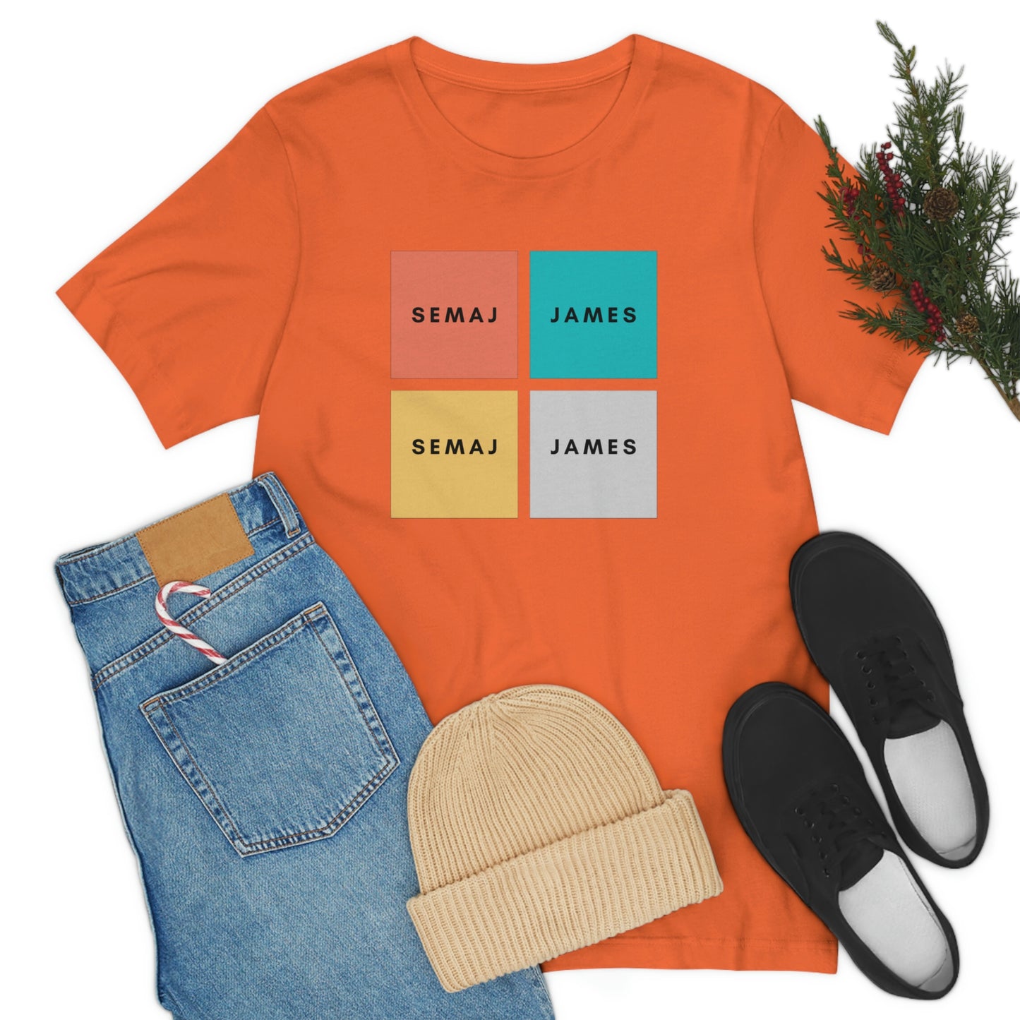 Colorful Square Semaj James Unisex Jersey Short Sleeve Tee