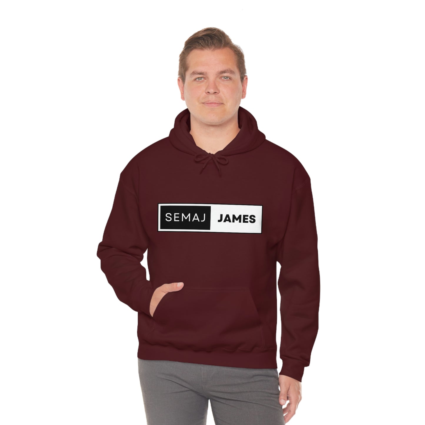 Semaj James Black & White Unisex Heavy Blend™ Hooded Sweatshirt