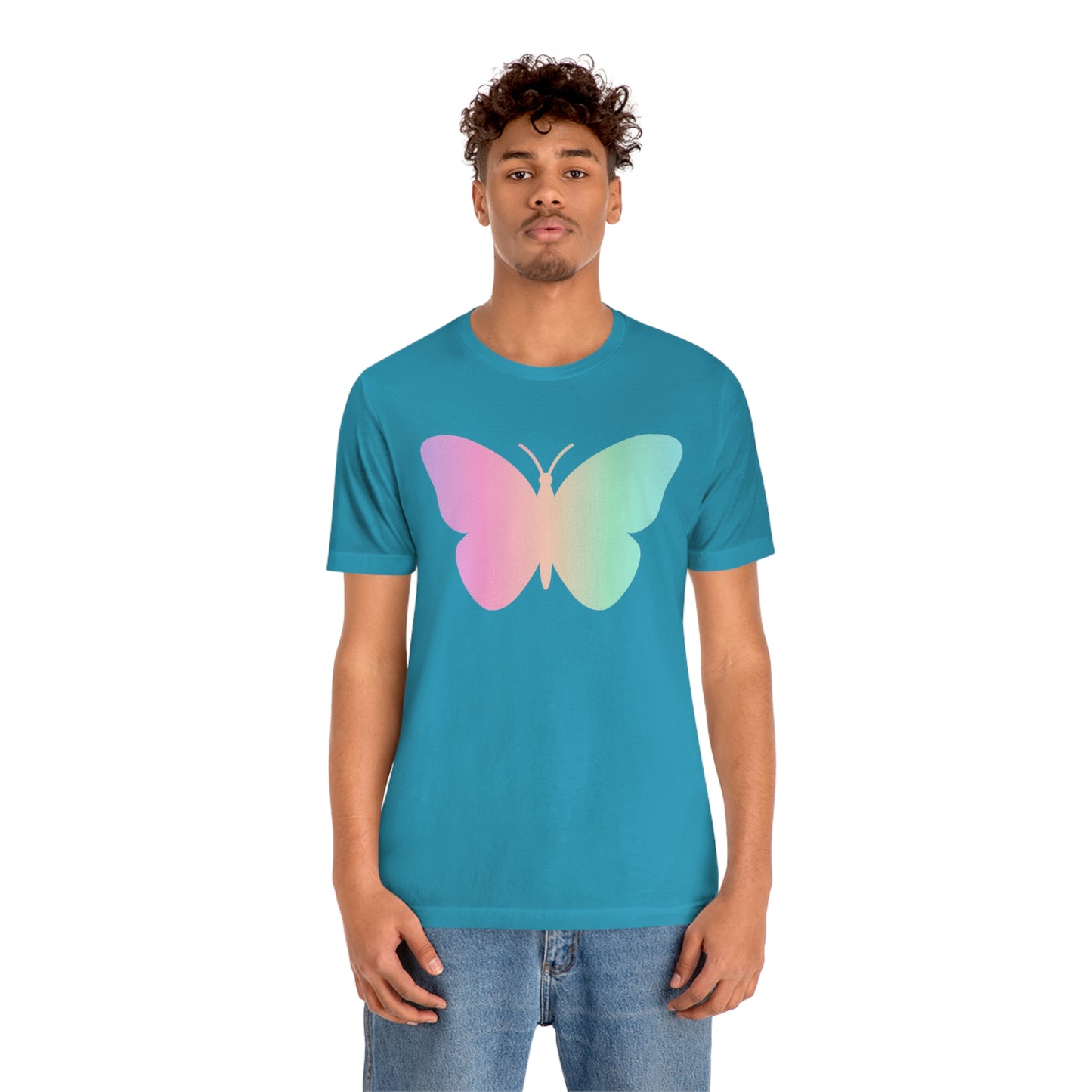 Butterfly Pink and Green Unisex Jersey Short Sleeve Tee