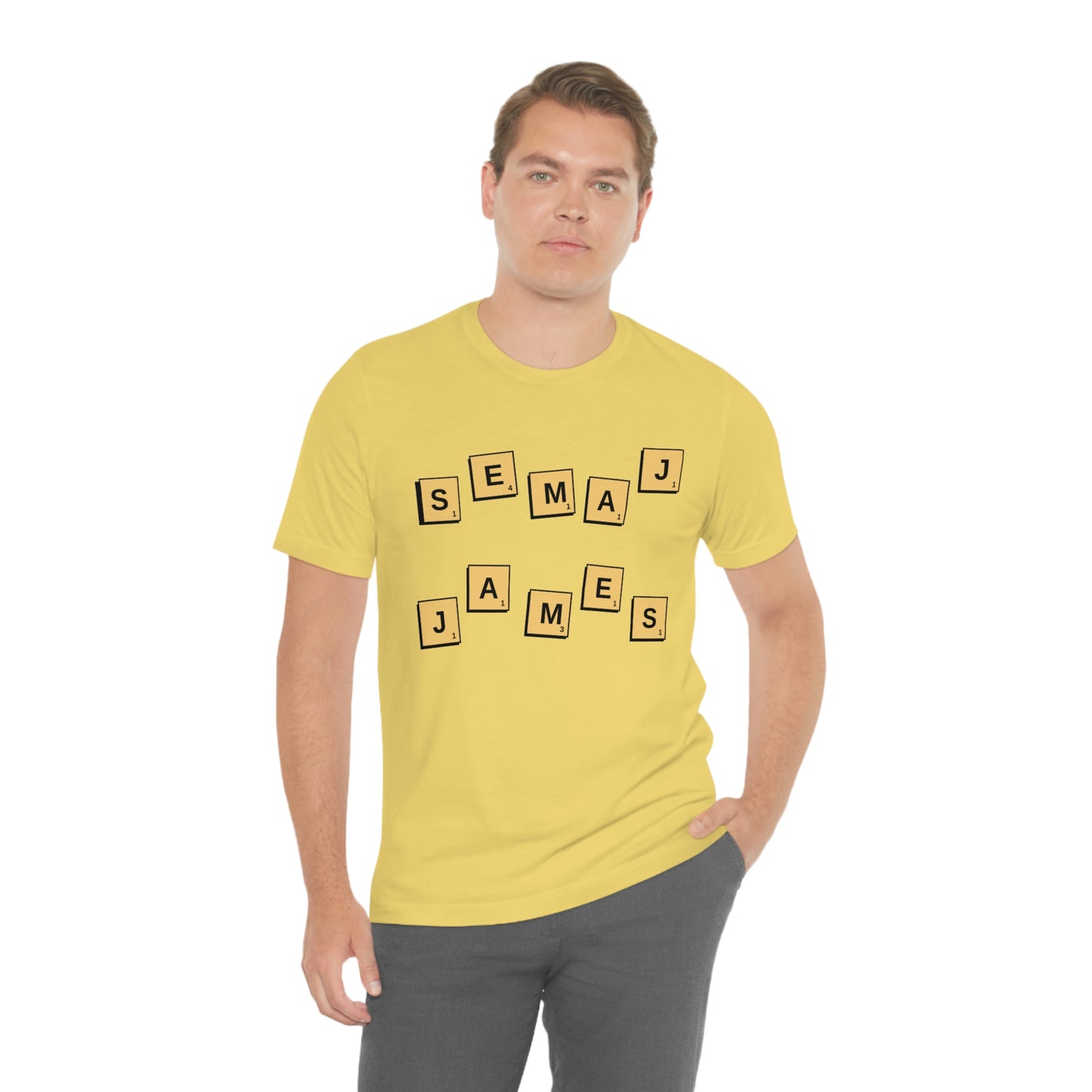 Semaj James Scrabble Unisex Jersey Short Sleeve Tee