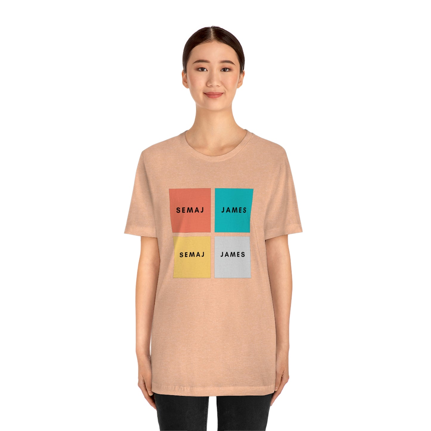 Colorful Square Semaj James Unisex Jersey Short Sleeve Tee