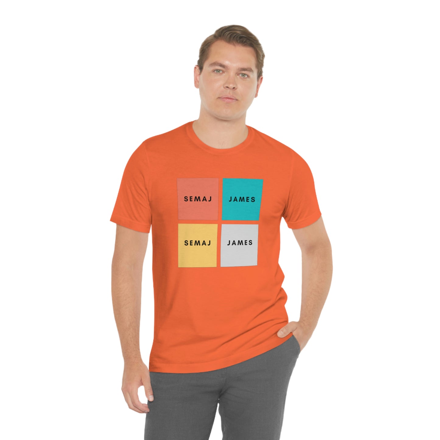 Colorful Square Semaj James Unisex Jersey Short Sleeve Tee