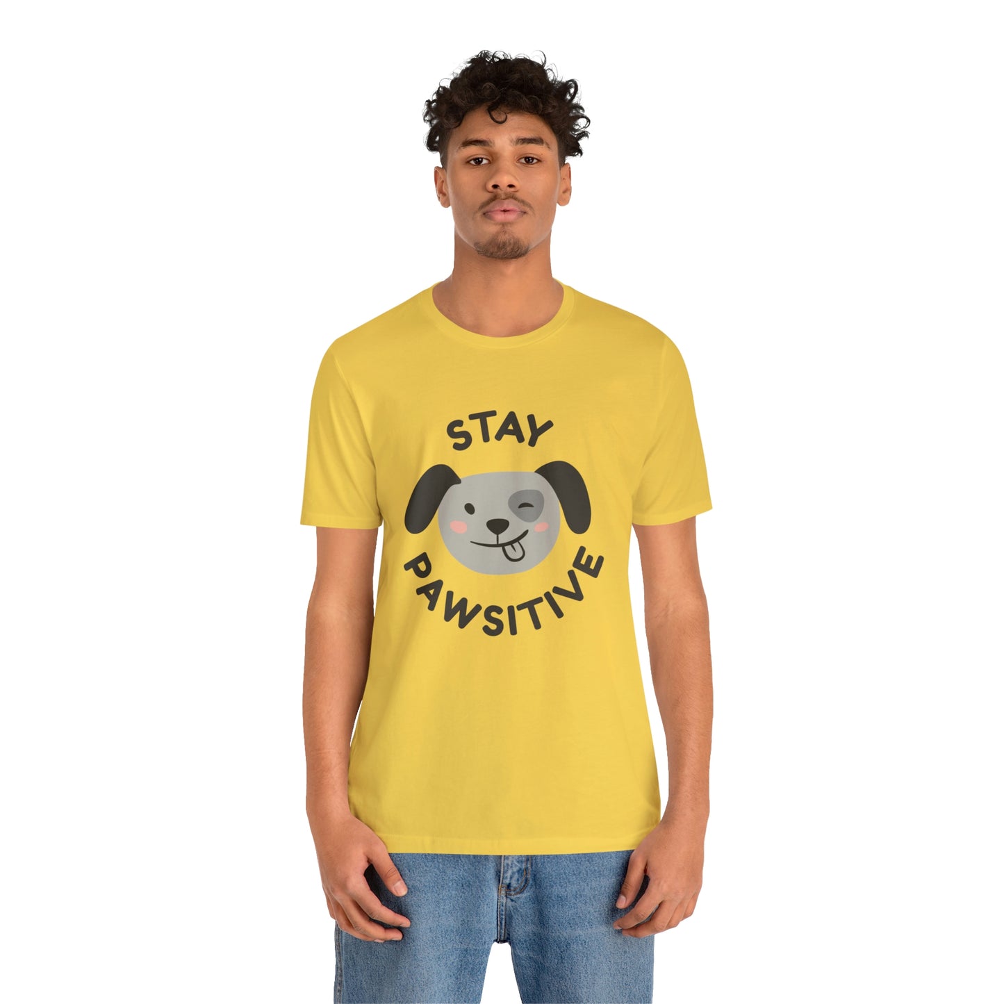 Stay Pawsitive Unisex Jersey Short Sleeve Tee