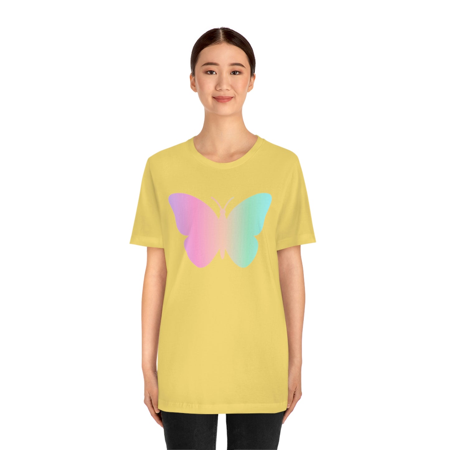 Butterfly Pink and Green Unisex Jersey Short Sleeve Tee