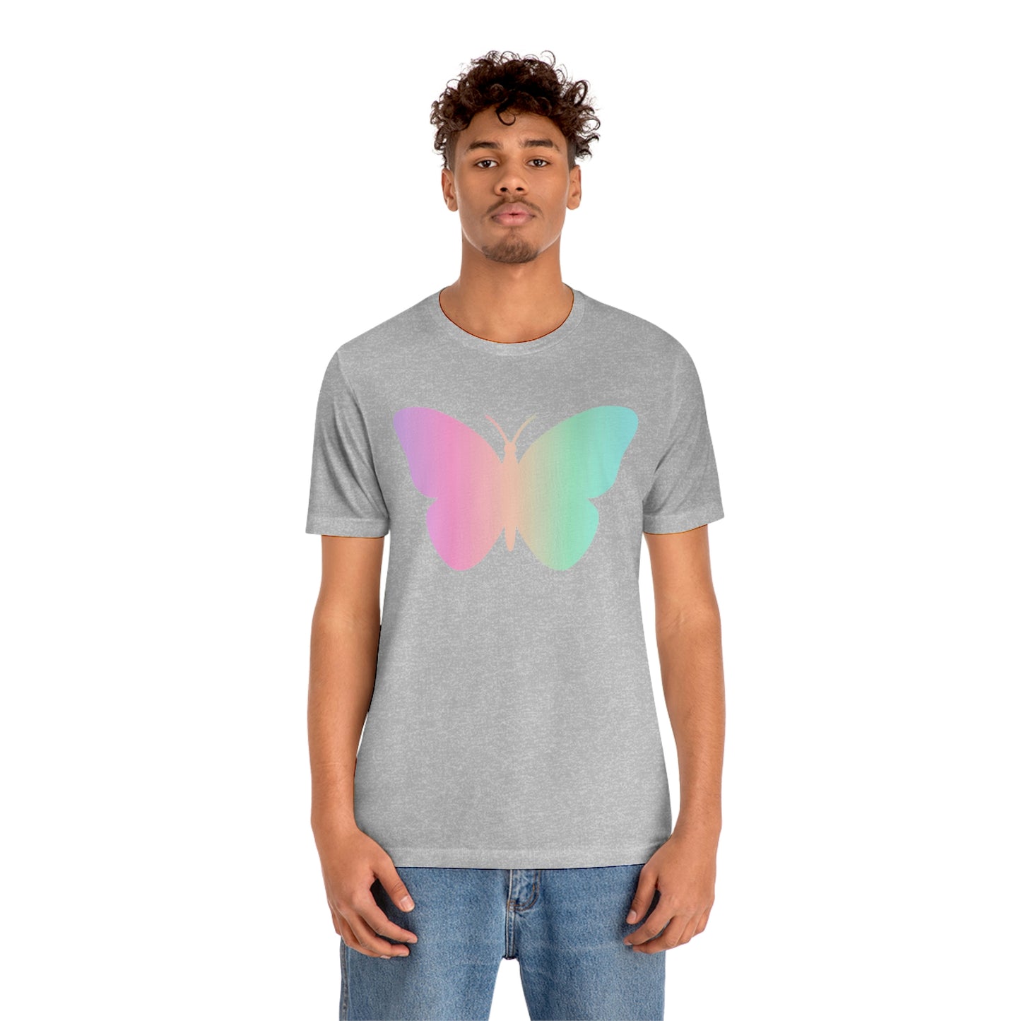 Butterfly Pink and Green Unisex Jersey Short Sleeve Tee