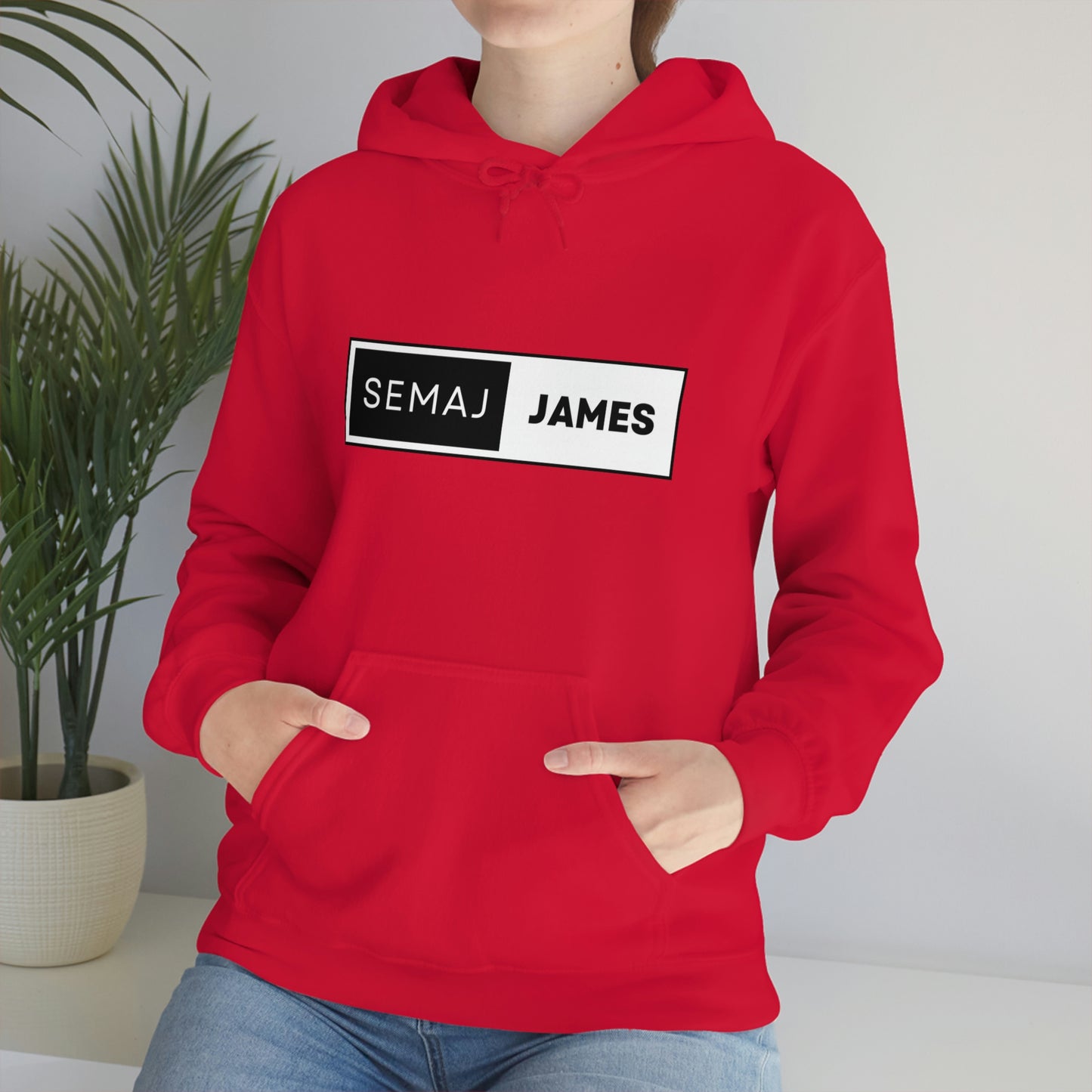 Semaj James Black & White Unisex Heavy Blend™ Hooded Sweatshirt