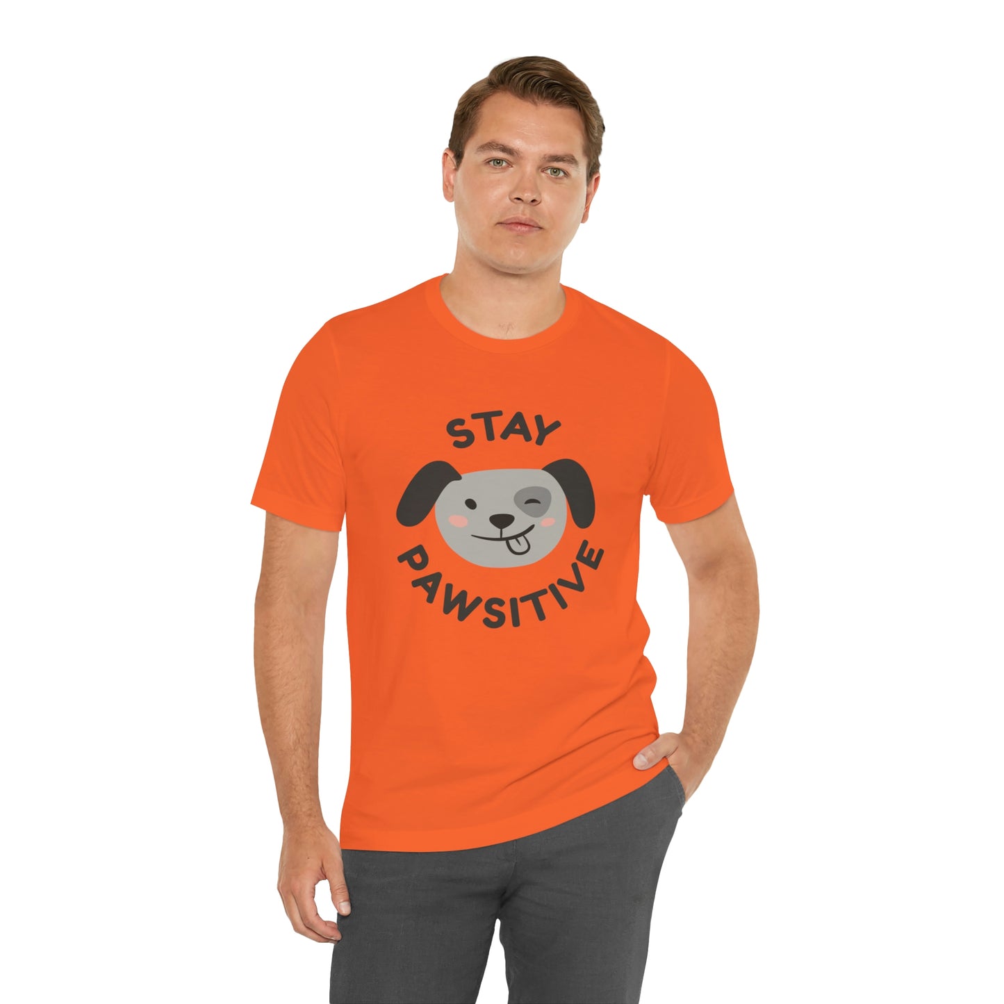 Stay Pawsitive Unisex Jersey Short Sleeve Tee