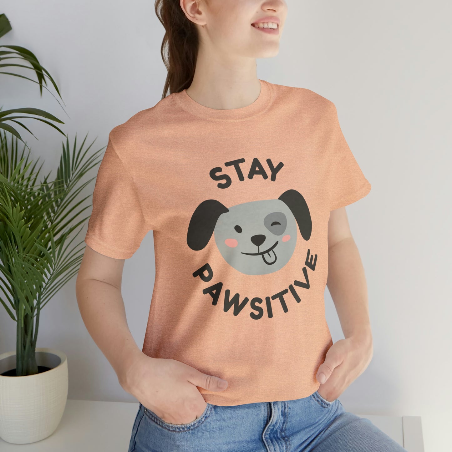 Stay Pawsitive Unisex Jersey Short Sleeve Tee