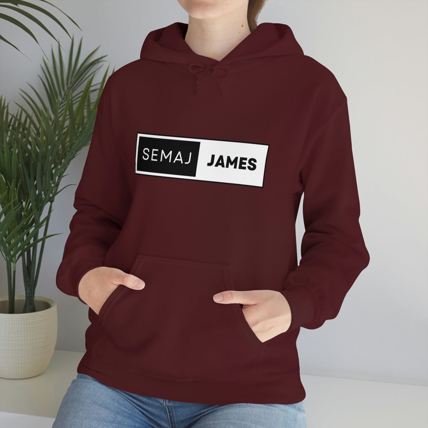 Semaj James Black & White Unisex Heavy Blend™ Hooded Sweatshirt