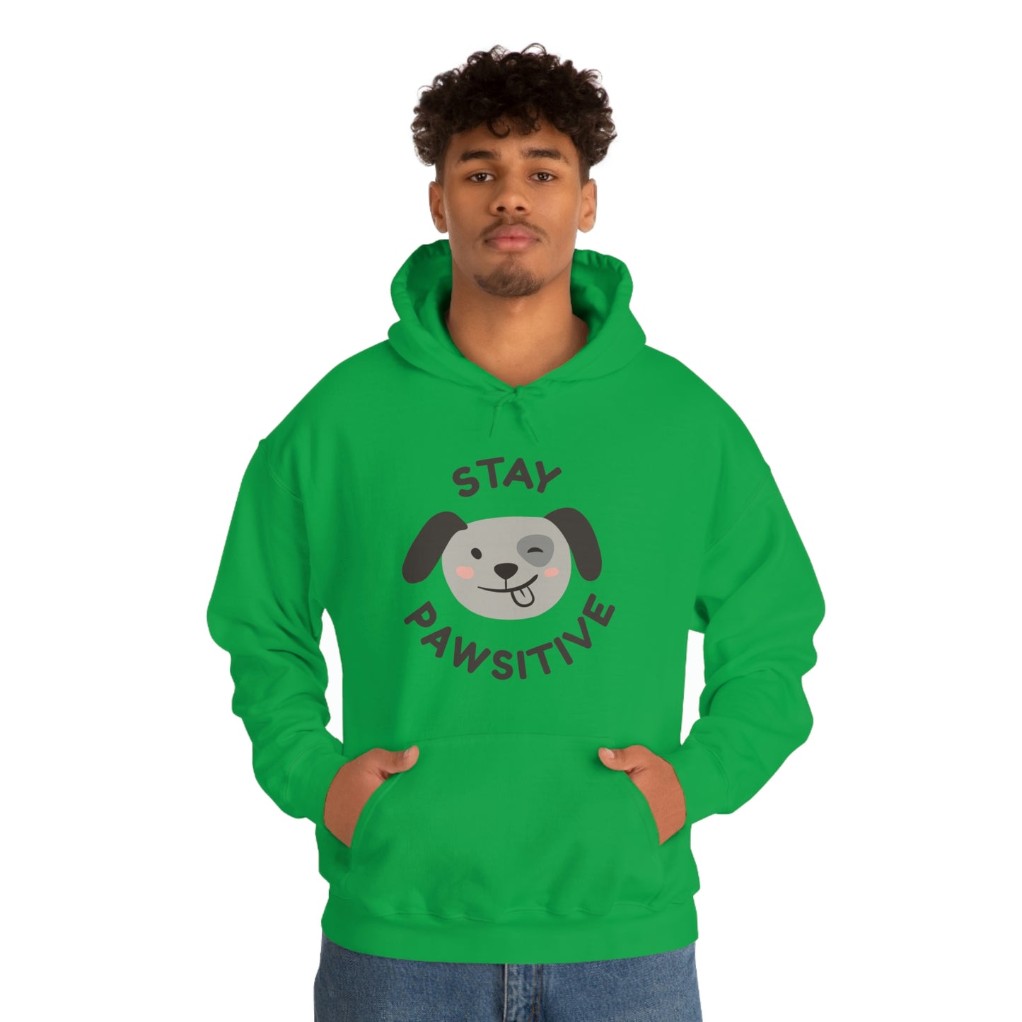 Stay Pawsitive Unisex Heavy Blend™ Hooded Sweatshirt