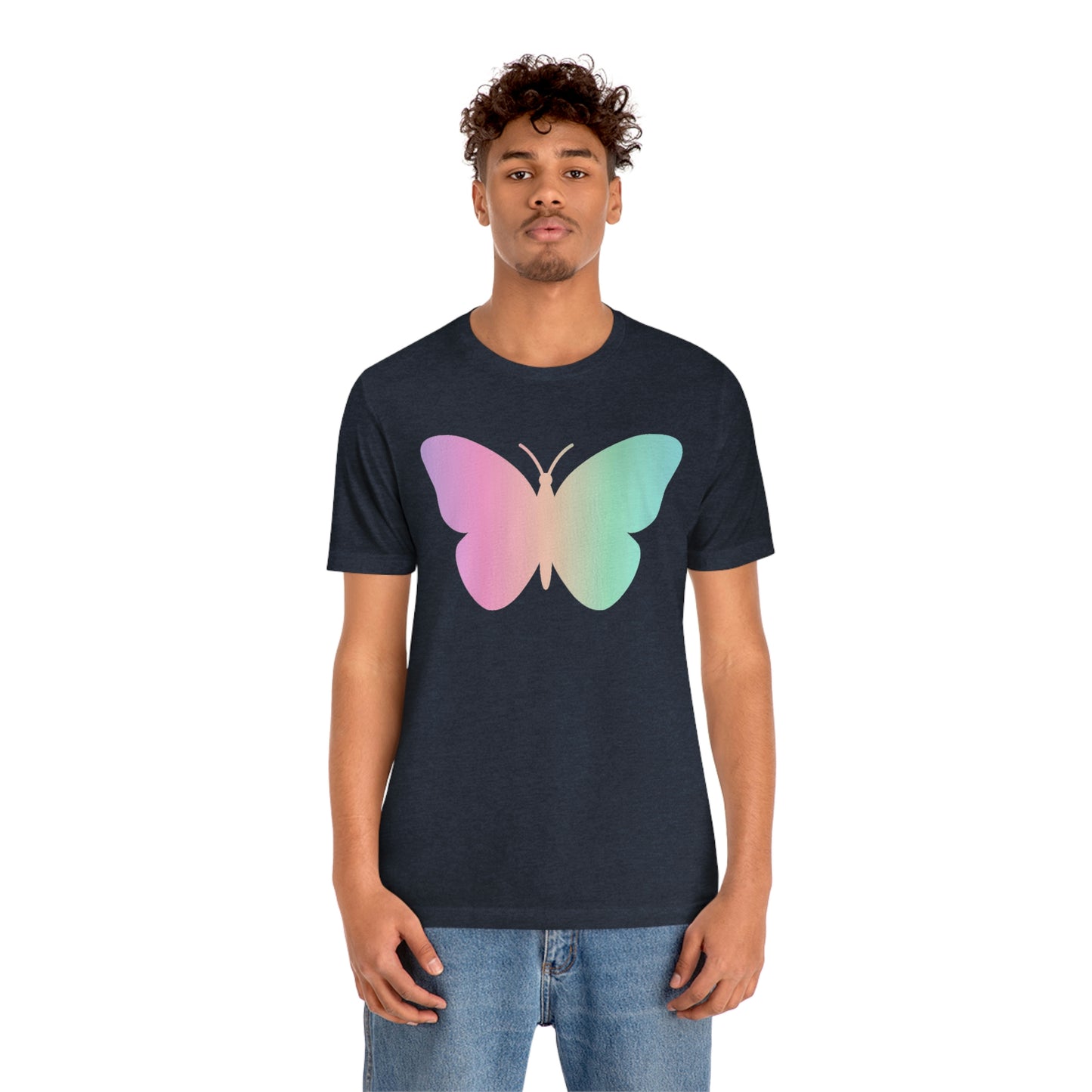 Butterfly Pink and Green Unisex Jersey Short Sleeve Tee