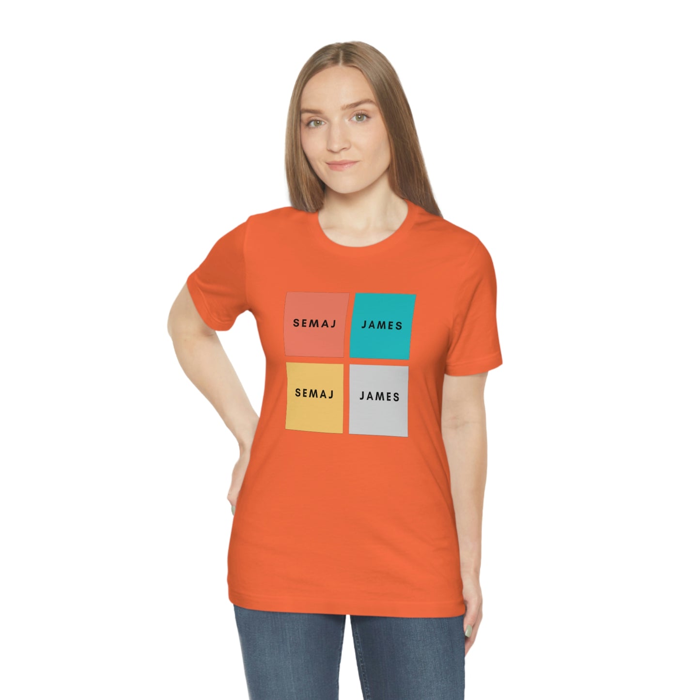 Colorful Square Semaj James Unisex Jersey Short Sleeve Tee