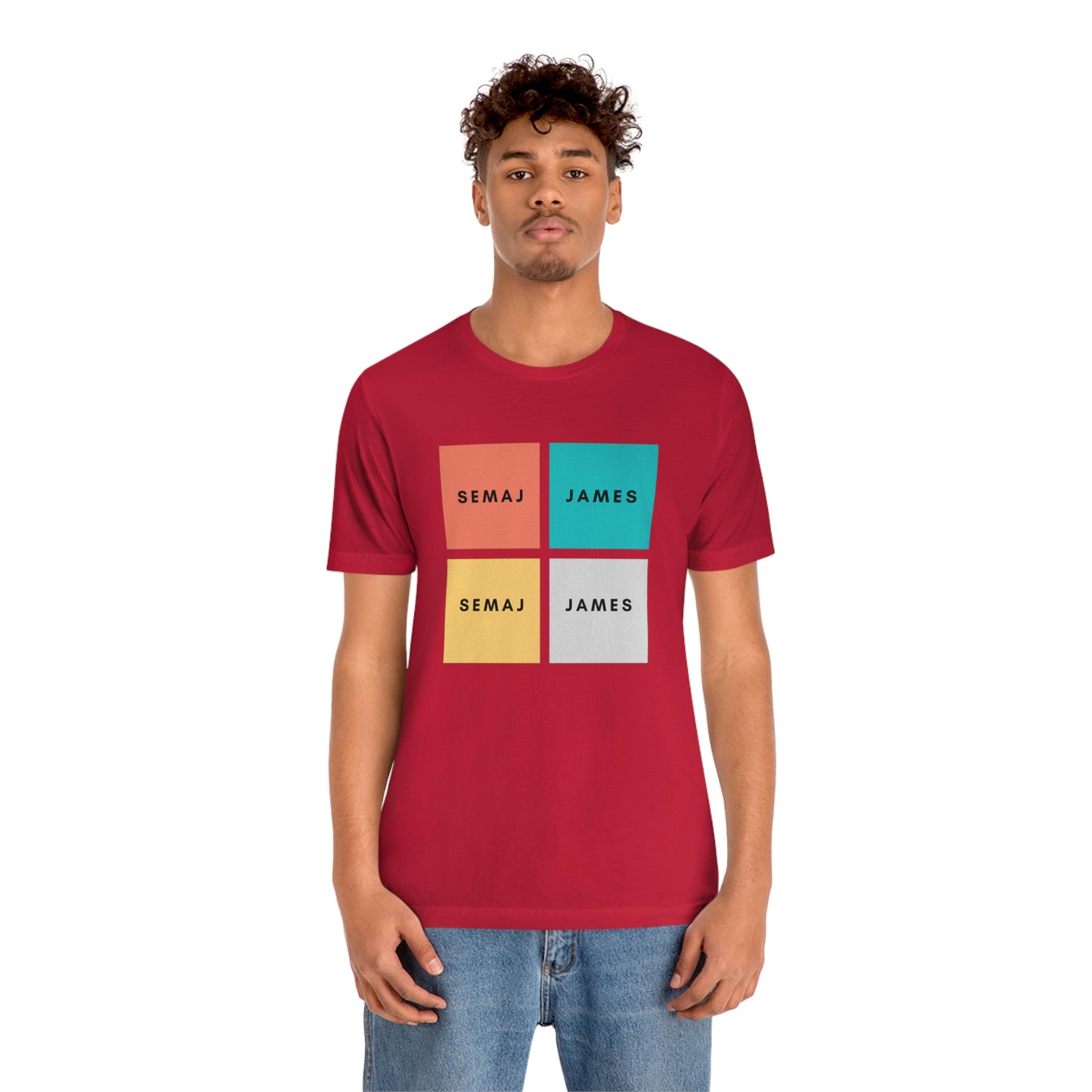 Colorful Square Semaj James Unisex Jersey Short Sleeve Tee