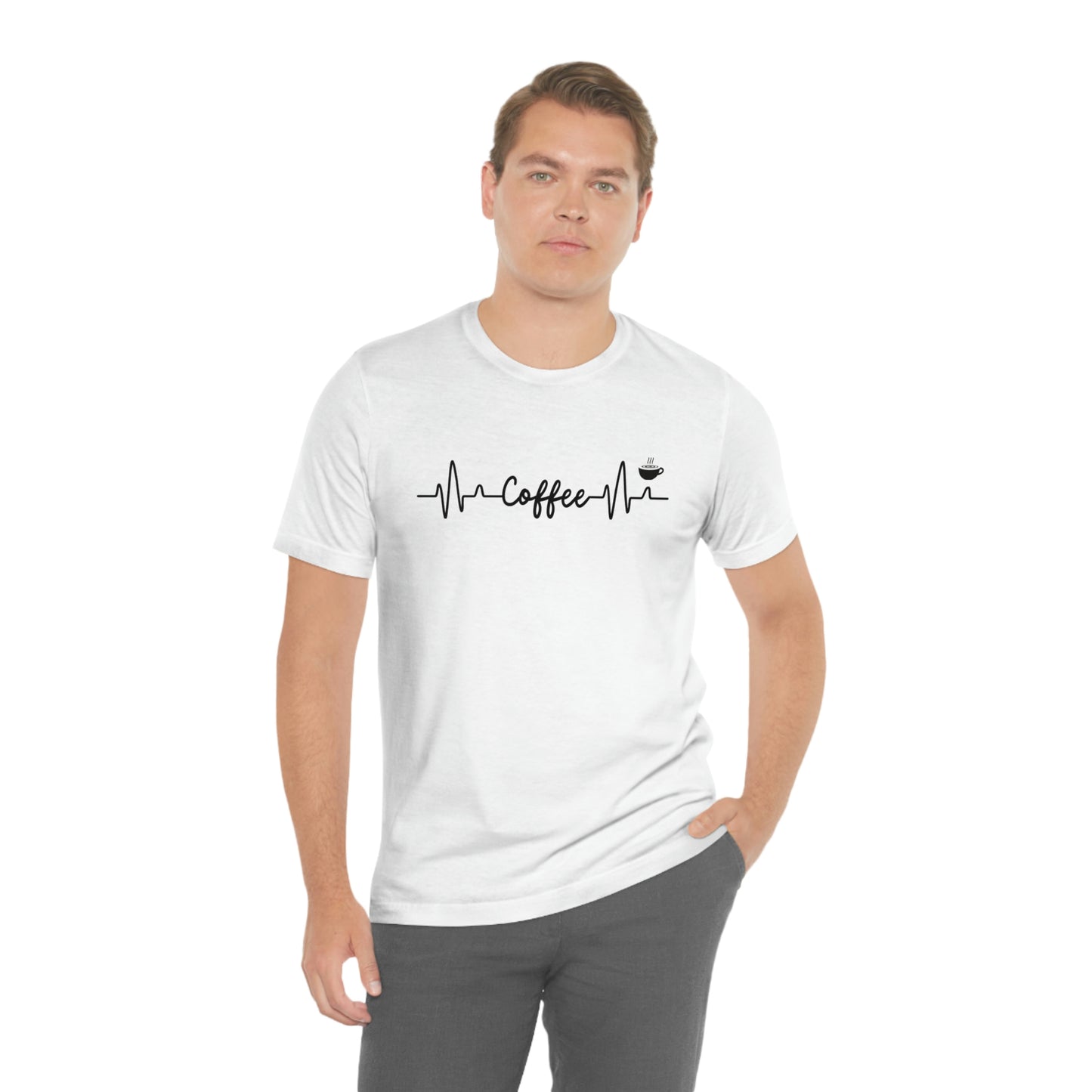 Coffee Heartbeat Unisex Jersey Short Sleeve Tee