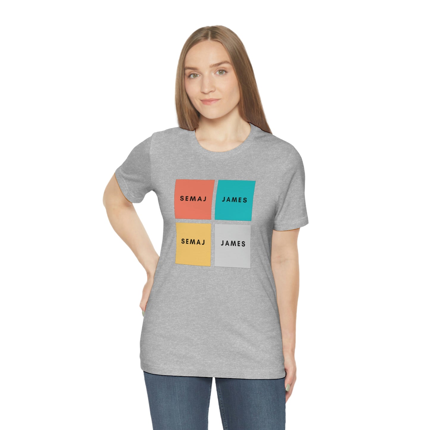 Colorful Square Semaj James Unisex Jersey Short Sleeve Tee