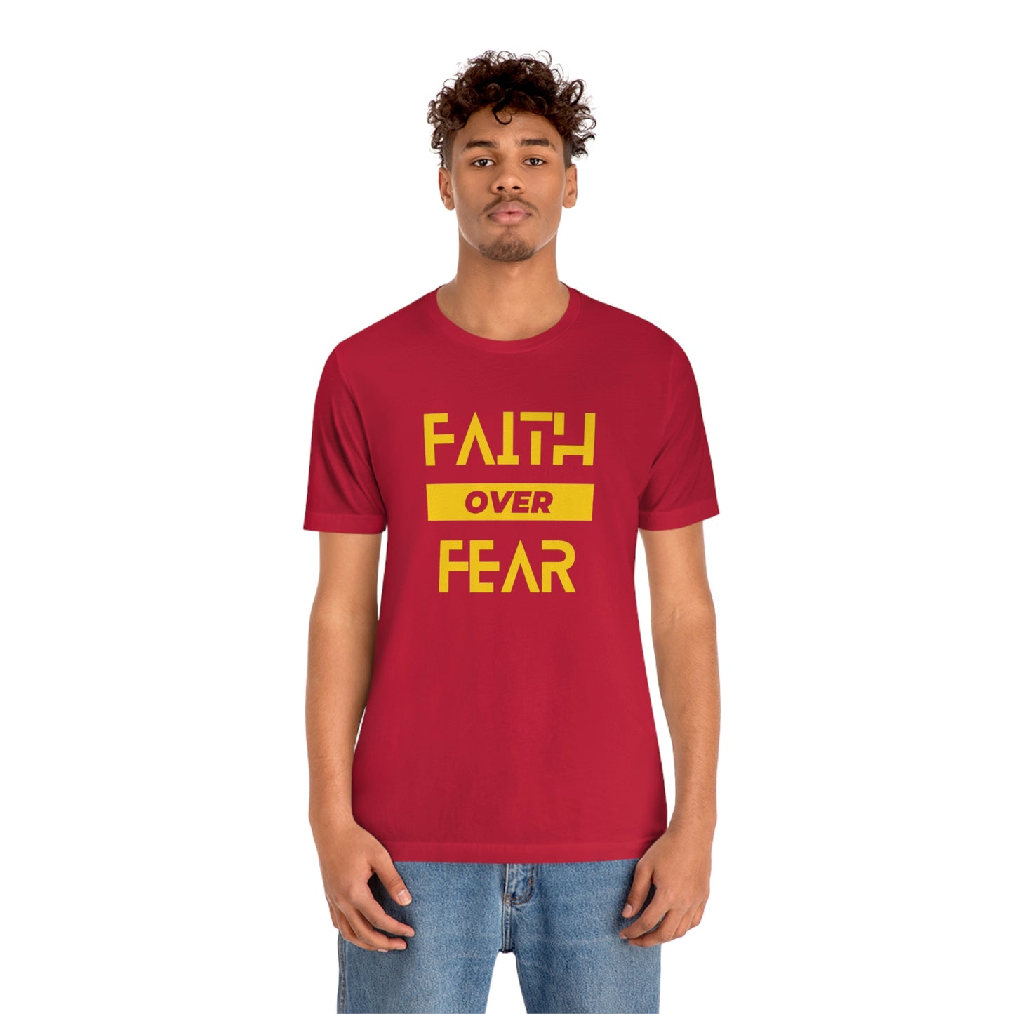 Faith Over Fear Unisex Jersey Short Sleeve Tee