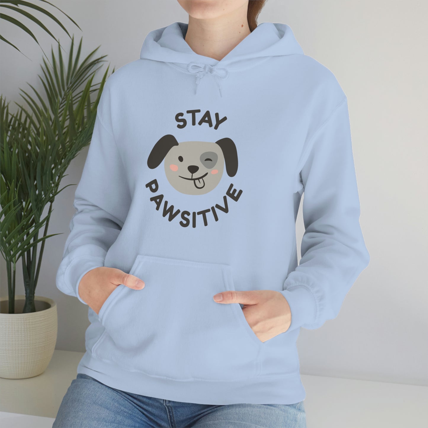 Stay Pawsitive Unisex Heavy Blend™ Hooded Sweatshirt