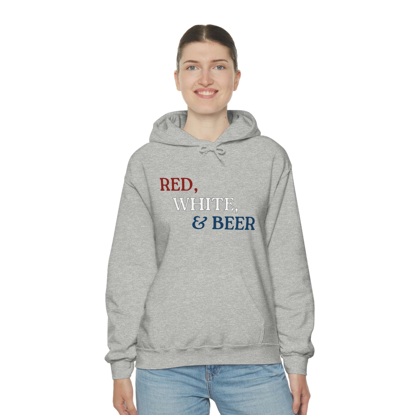 Red, White, & Beer Unisex Heavy Blend™ Hooded Sweatshirt