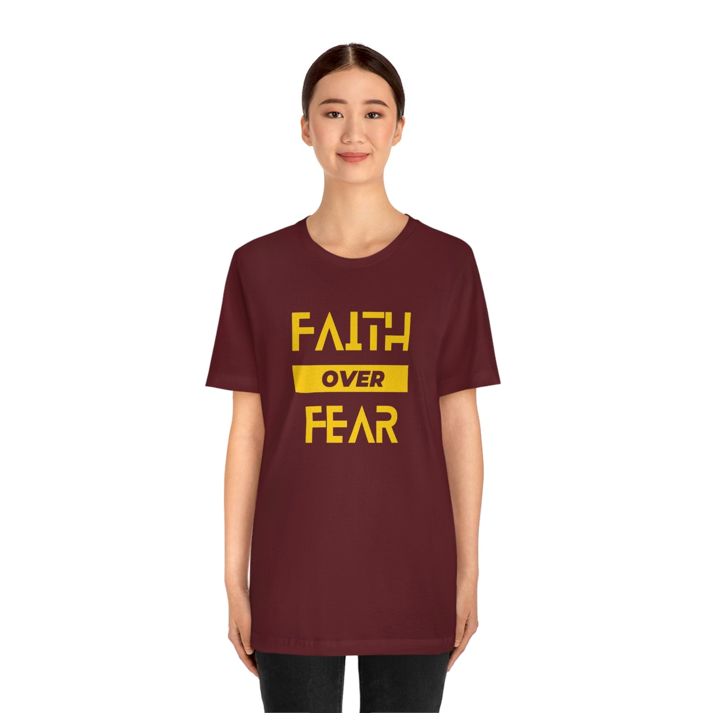 Faith Over Fear Unisex Jersey Short Sleeve Tee