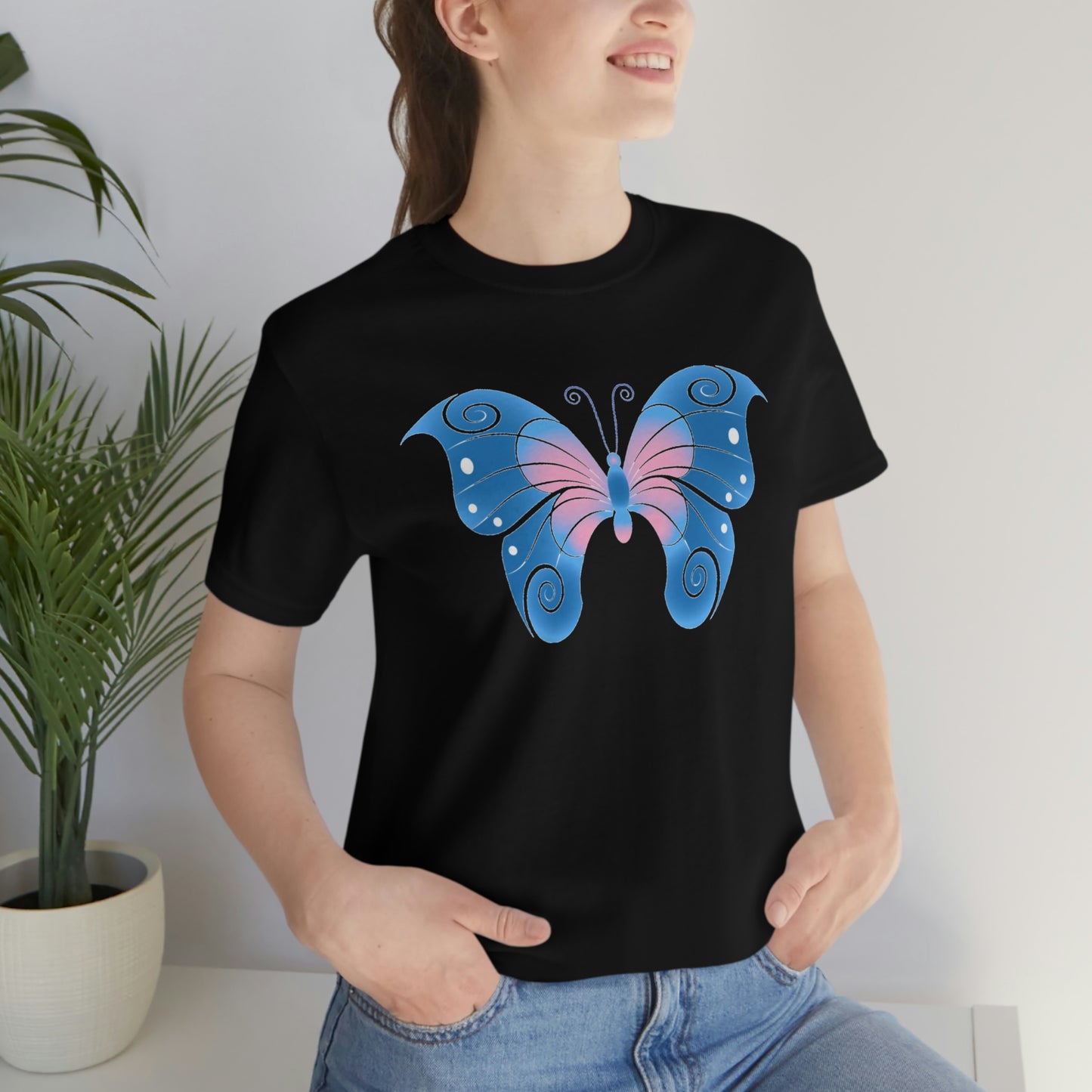 Butterfly Blue Unisex Jersey Short Sleeve Tee